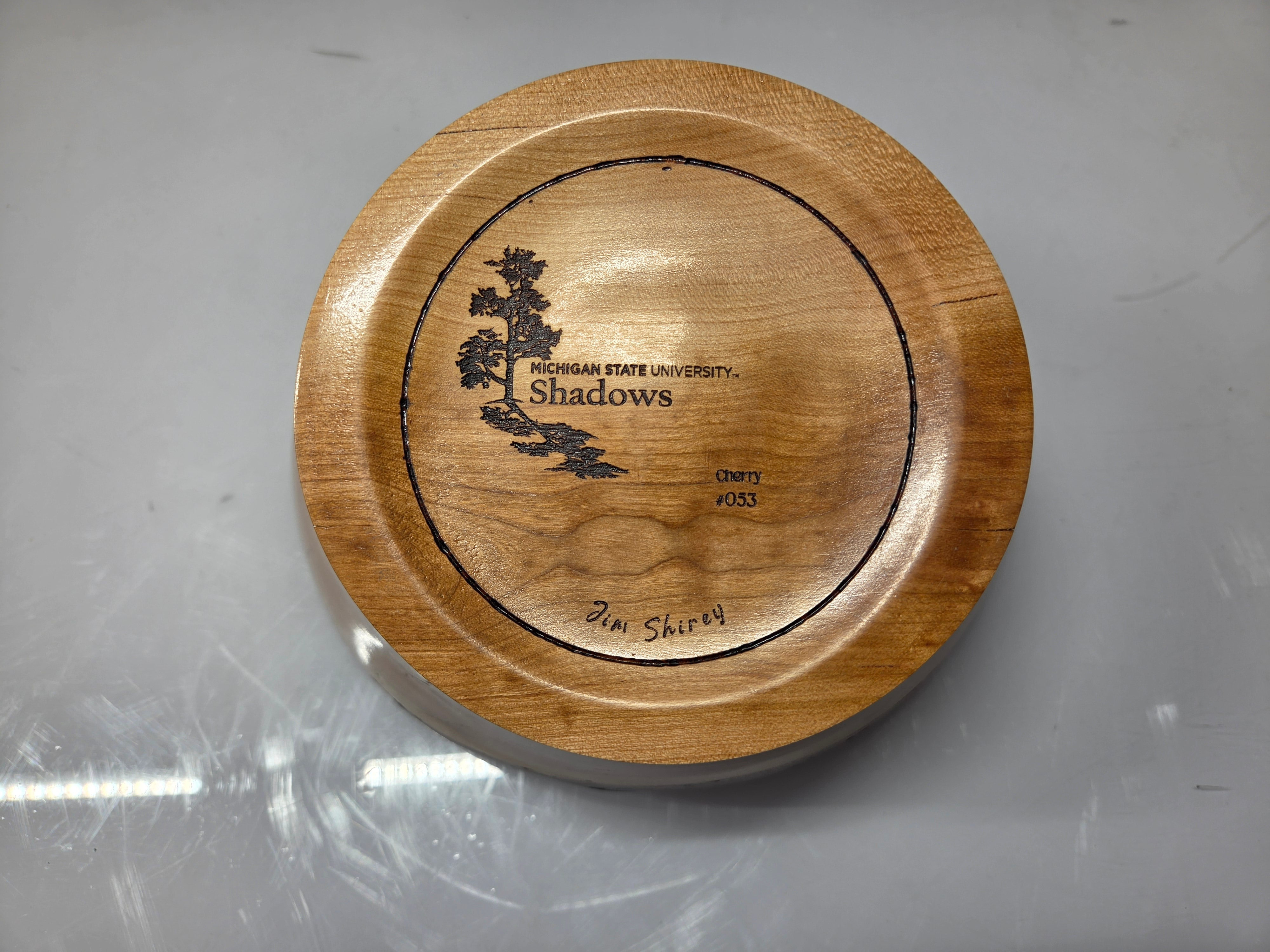MSU Shadows Cherry Wood Bowl #053