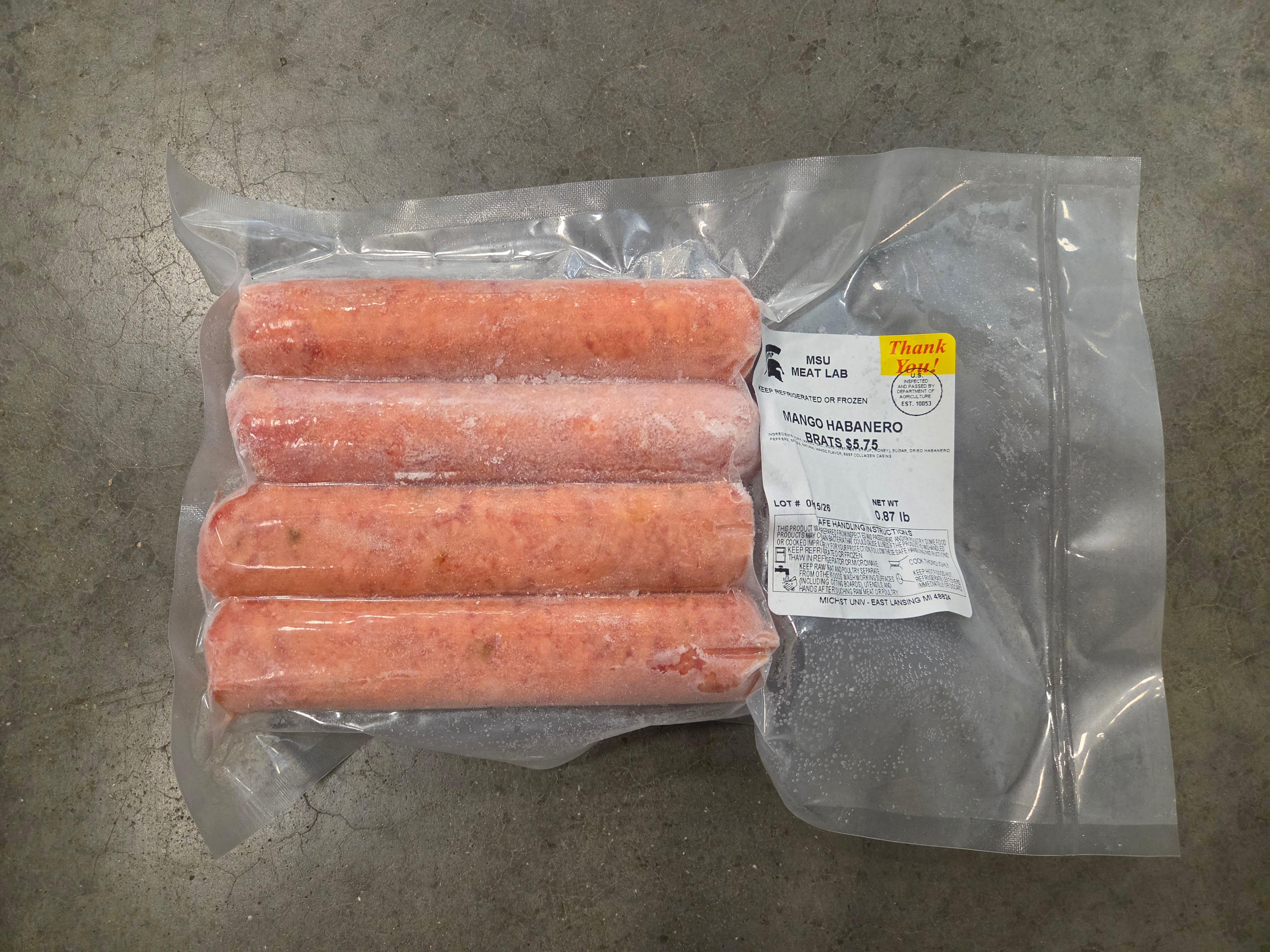 MSU Meat Labs Mango Habanero Brats