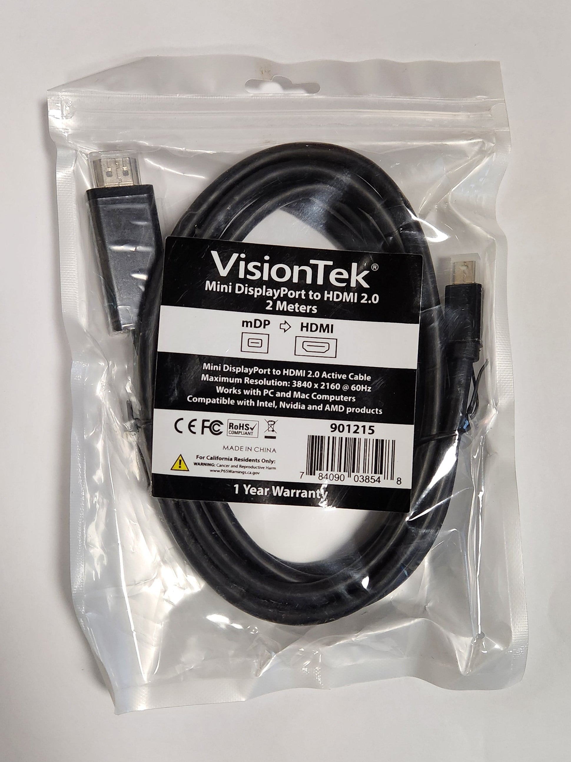 VisionTek Mini DisplayPort to HDMI 2.0 2M