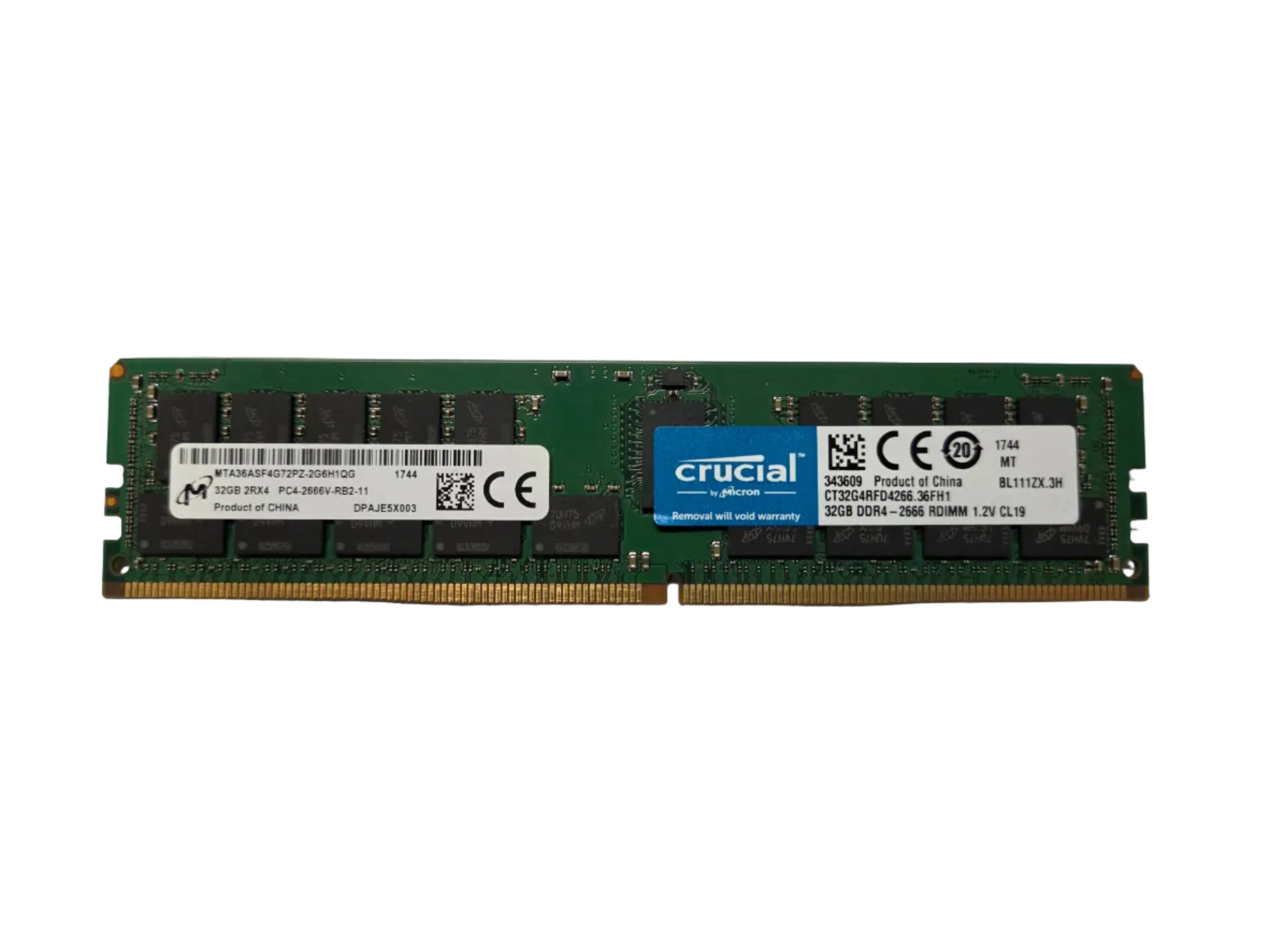 32GB 2Rx4 PC4-21300 DDR4-2666 ECC Registered RAM