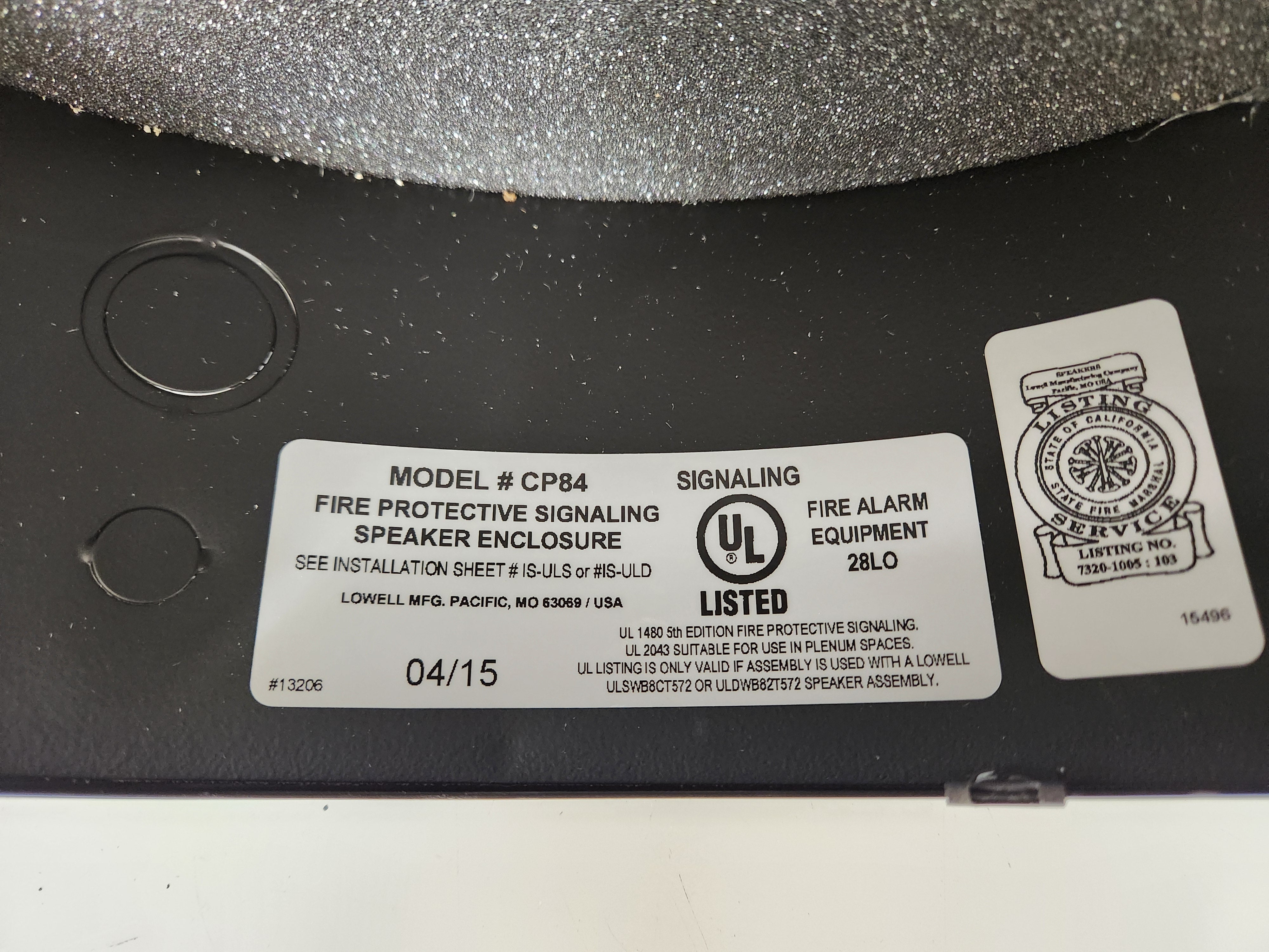 Lowell 810 8" Ceiling Speaker with Black CP84 Enclosure