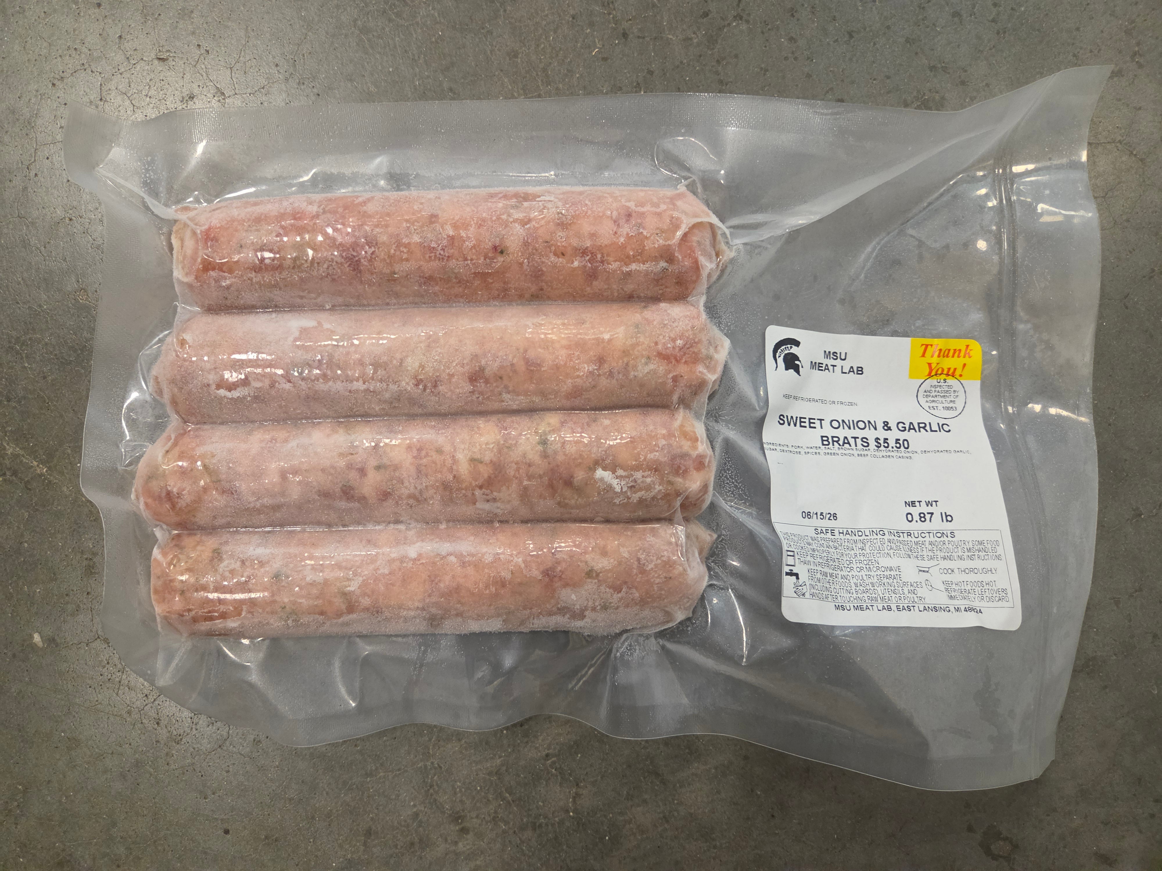 MSU Meat Labs Mango Sweet Onion & Garlic Brats