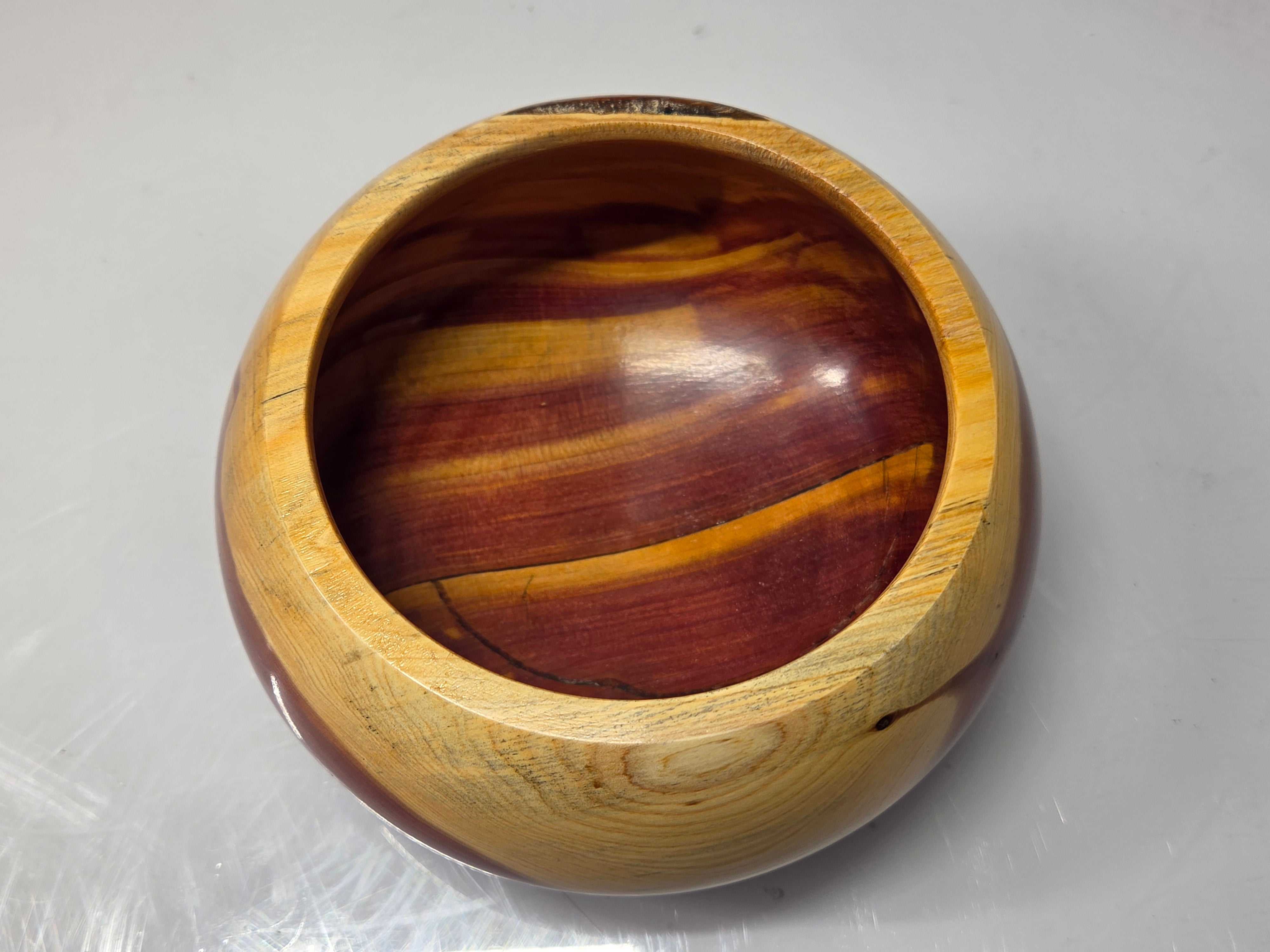 MSU Shadows Red Cedar Wood Bowl with Lid #052