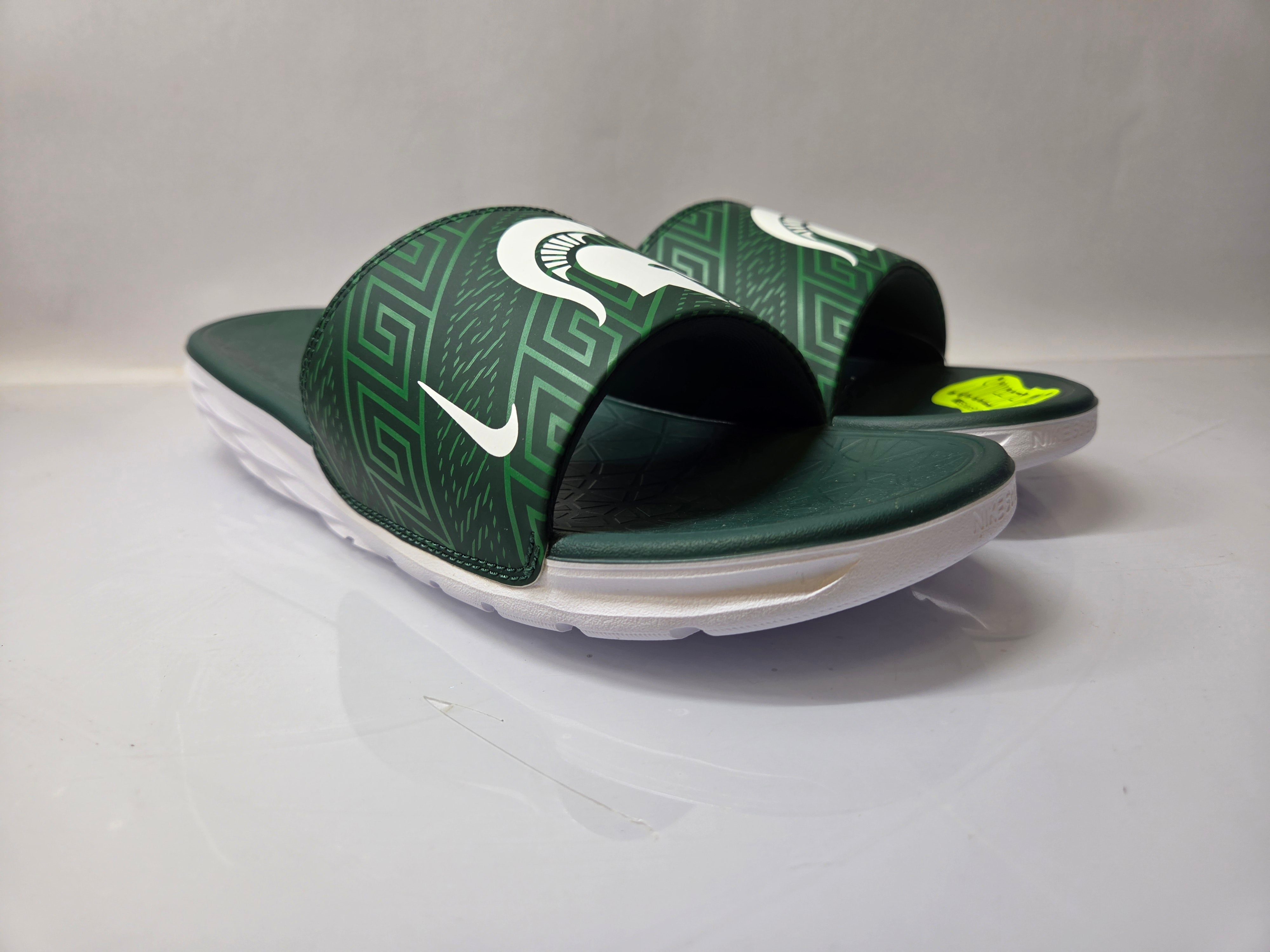Nike Green Benassi Solarsoft College MSU Spartans Slides Men's Size 7