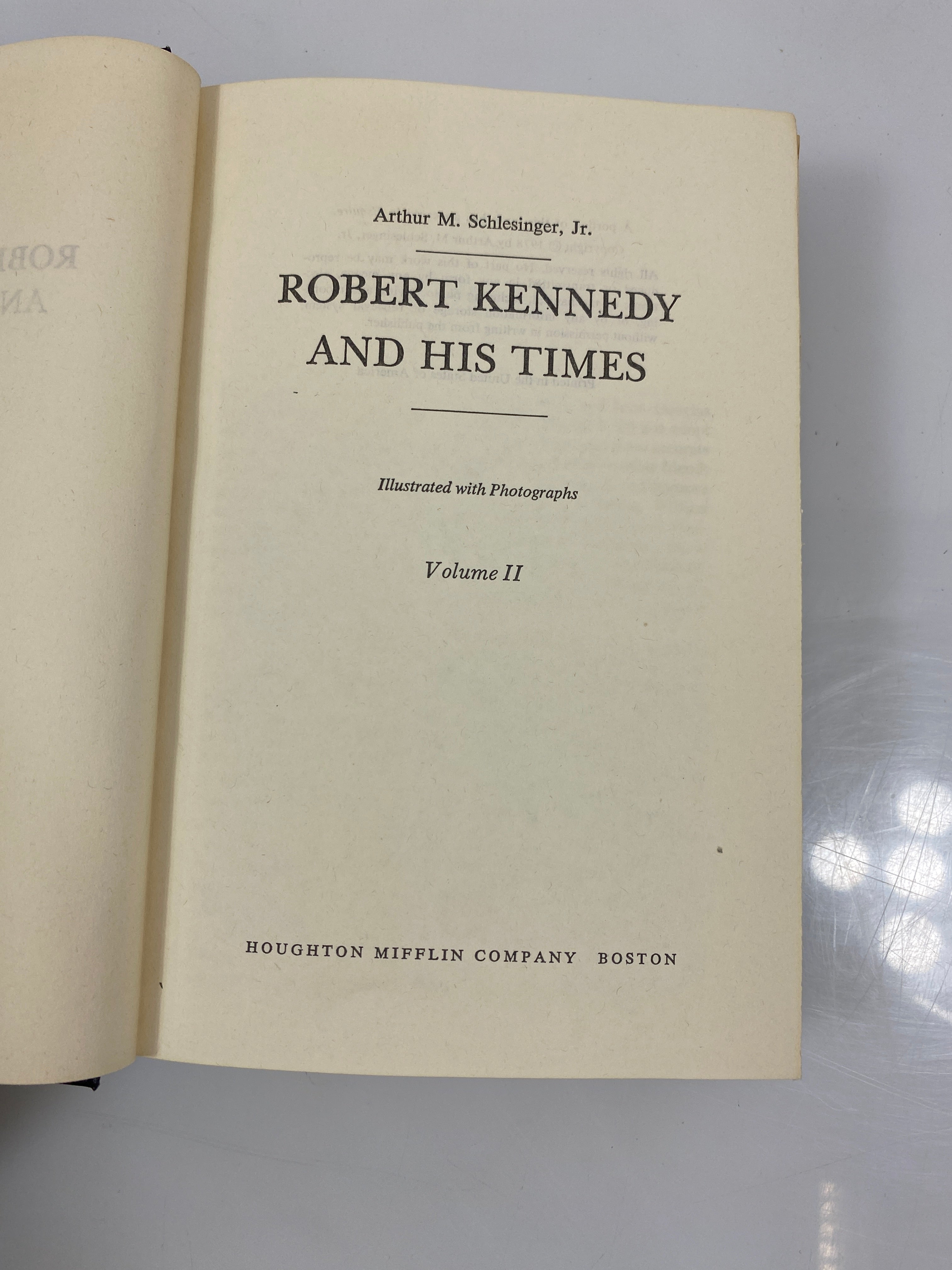 Robert Kennedy and His Times Vol. II by Schlesinger 1978 HCDJ
