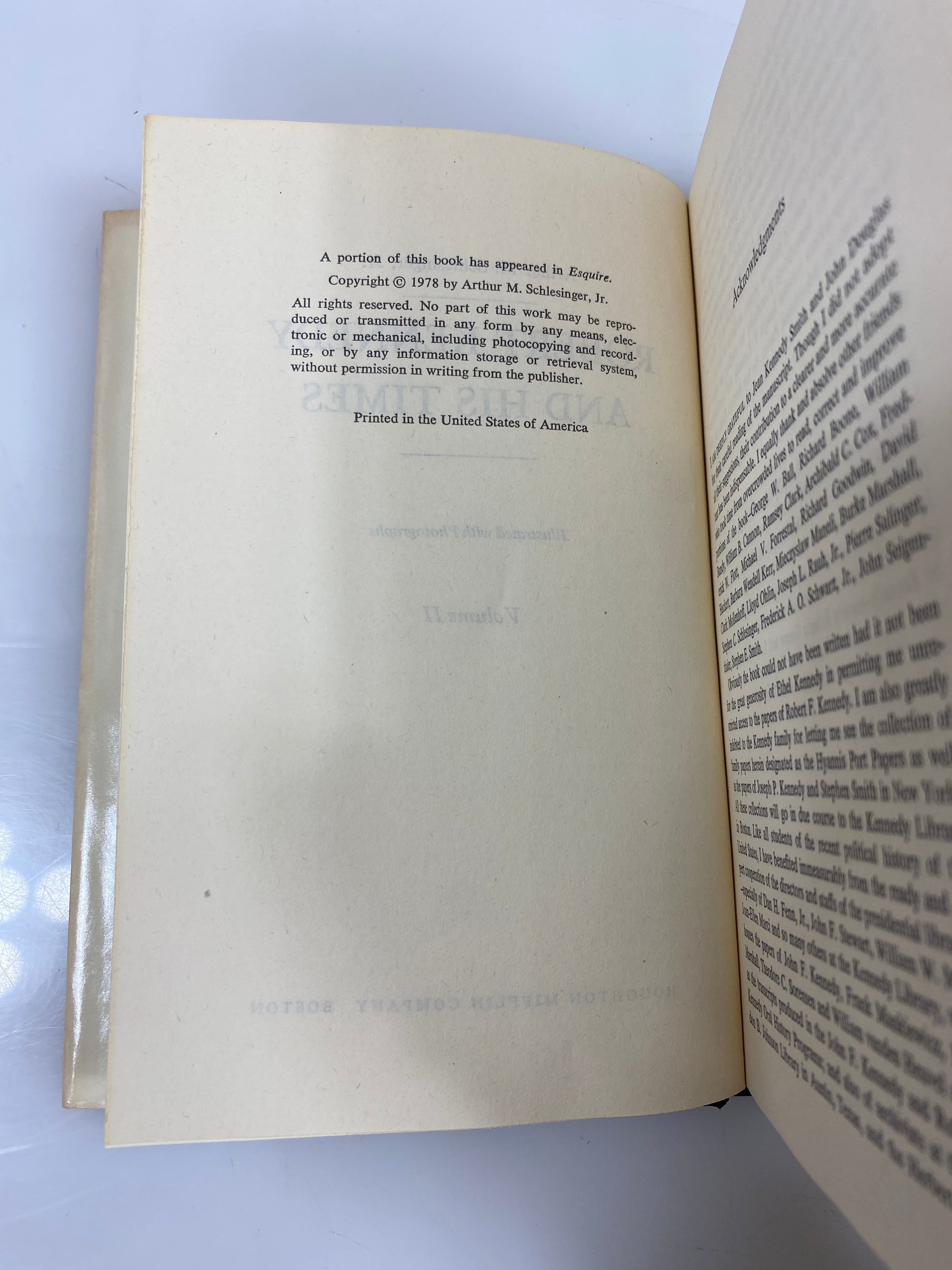 Robert Kennedy and His Times Vol. II by Schlesinger 1978 HCDJ