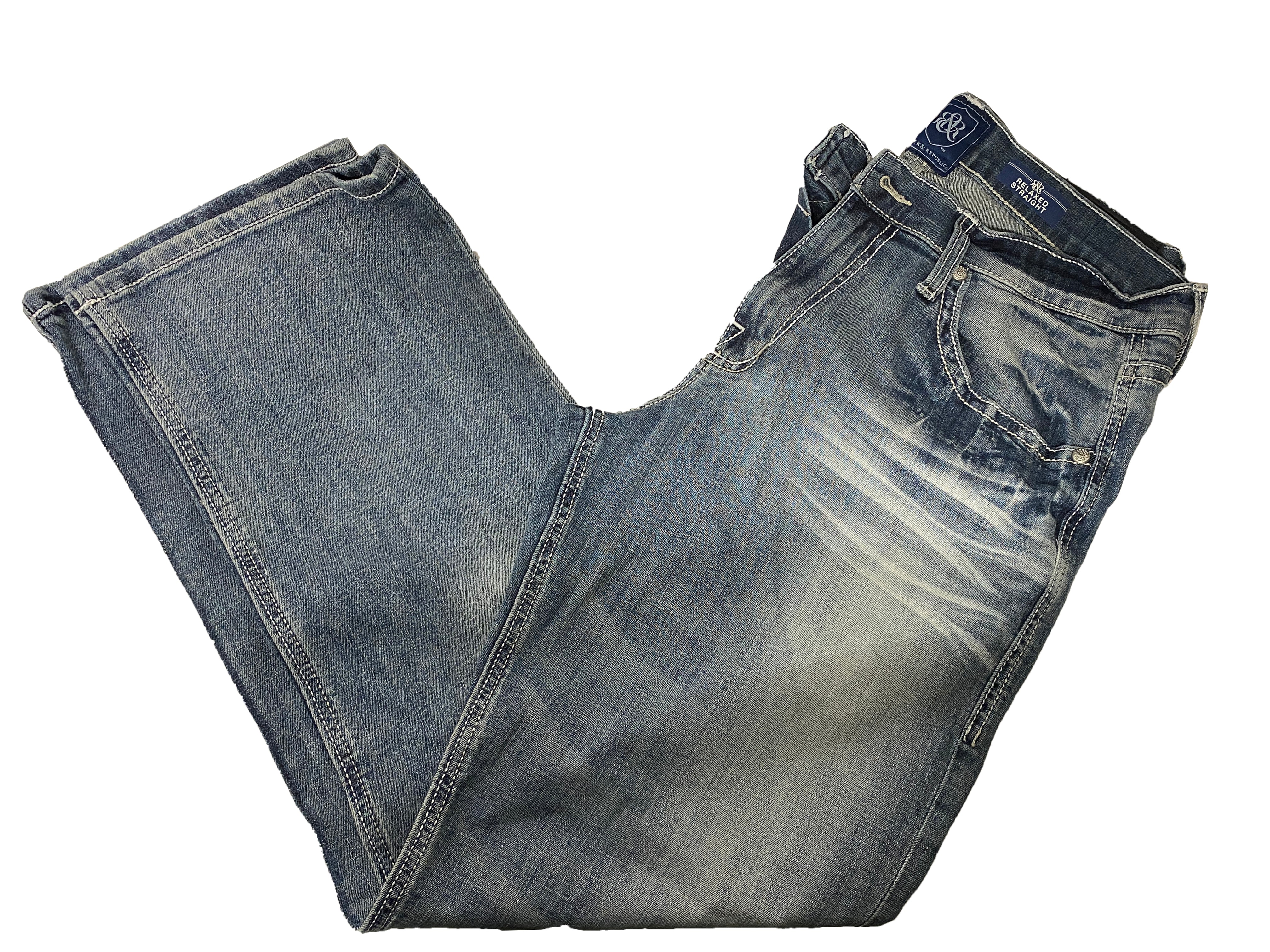 Rock & Republic Men's Jeans Relaxed Straight Medium Wash 34x30