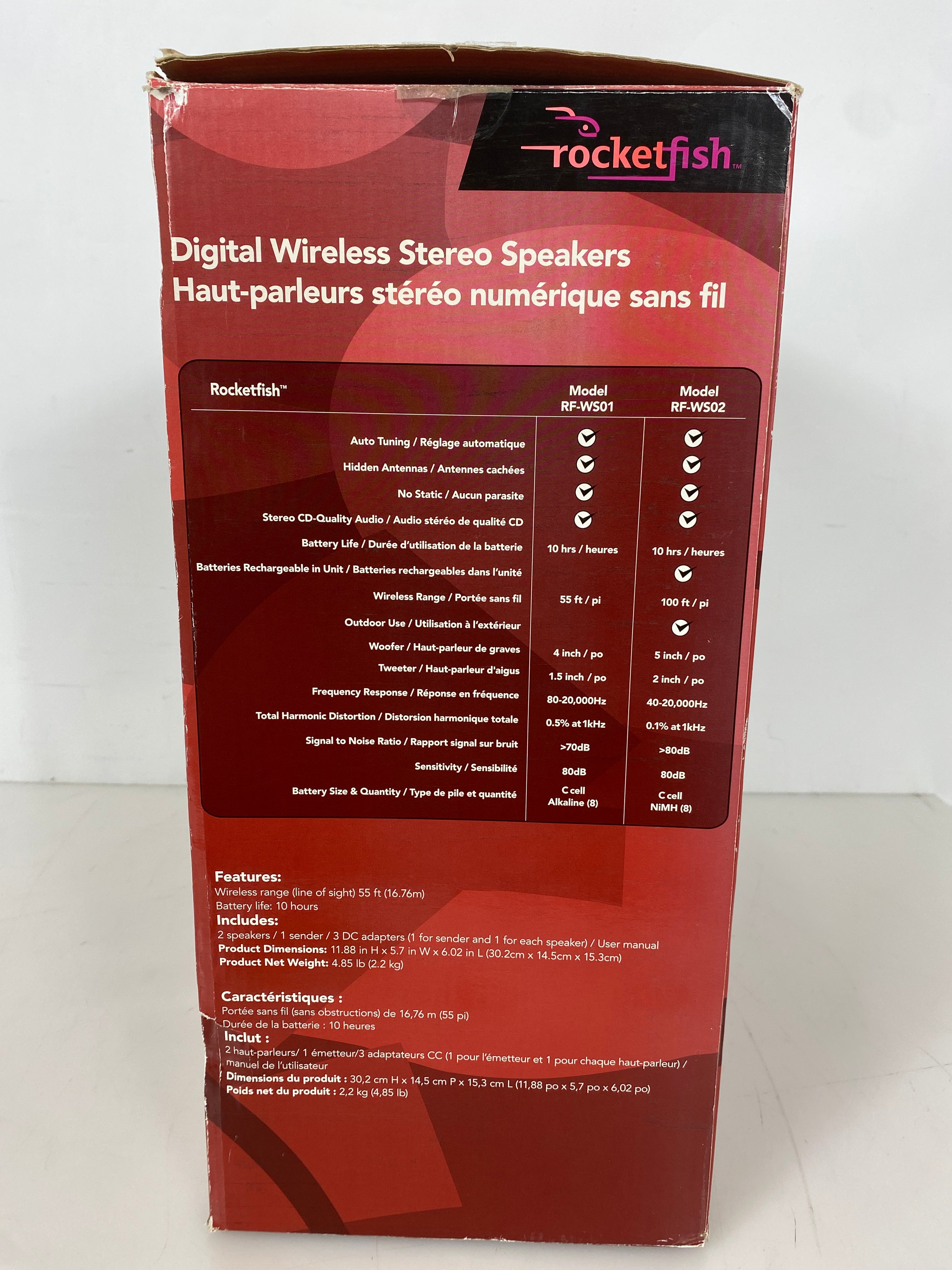 Rocketfish Wireless Bookshelf Speaker Pair Model RF-WS01