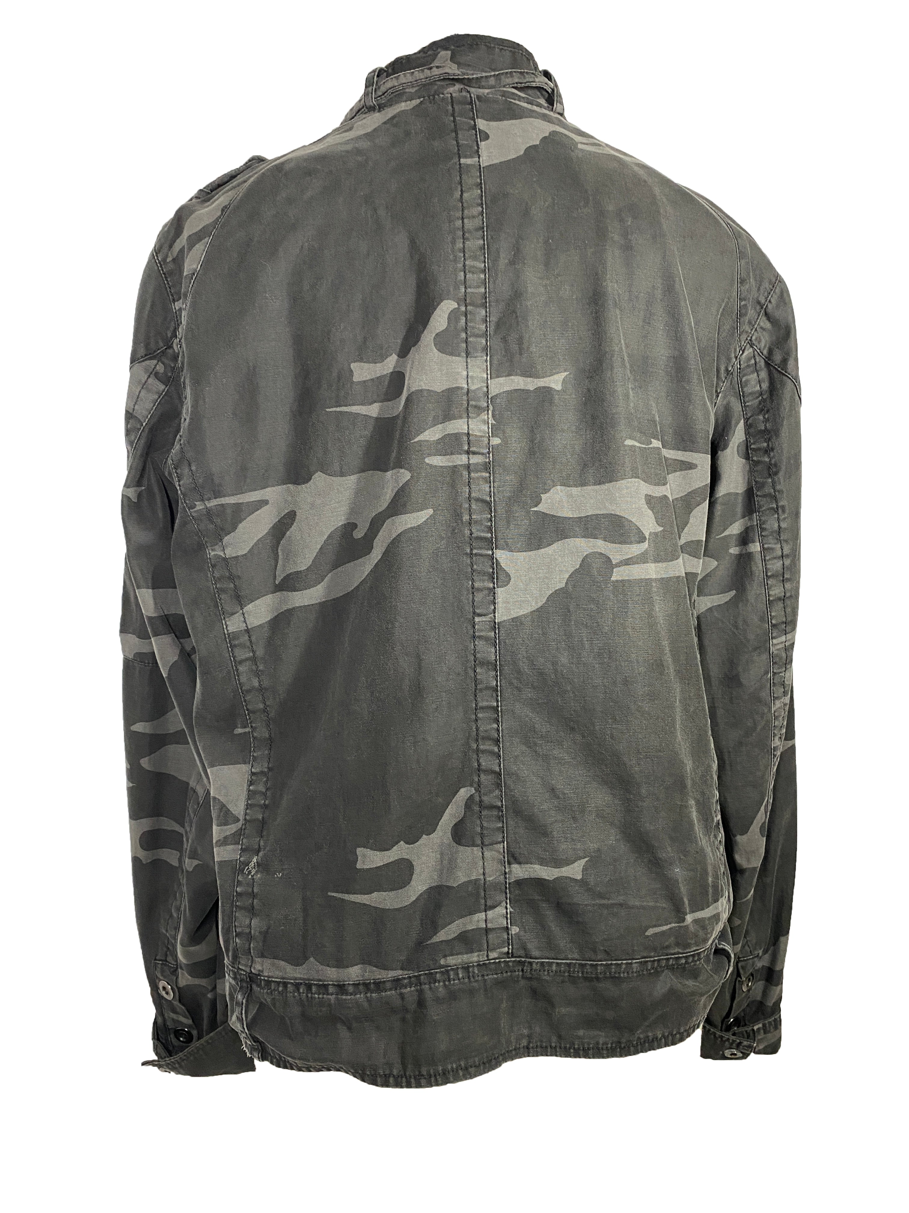 Rogue State "Vintage Rogue Apparel" Gray Camouflage Utility Jacket Men's Size M