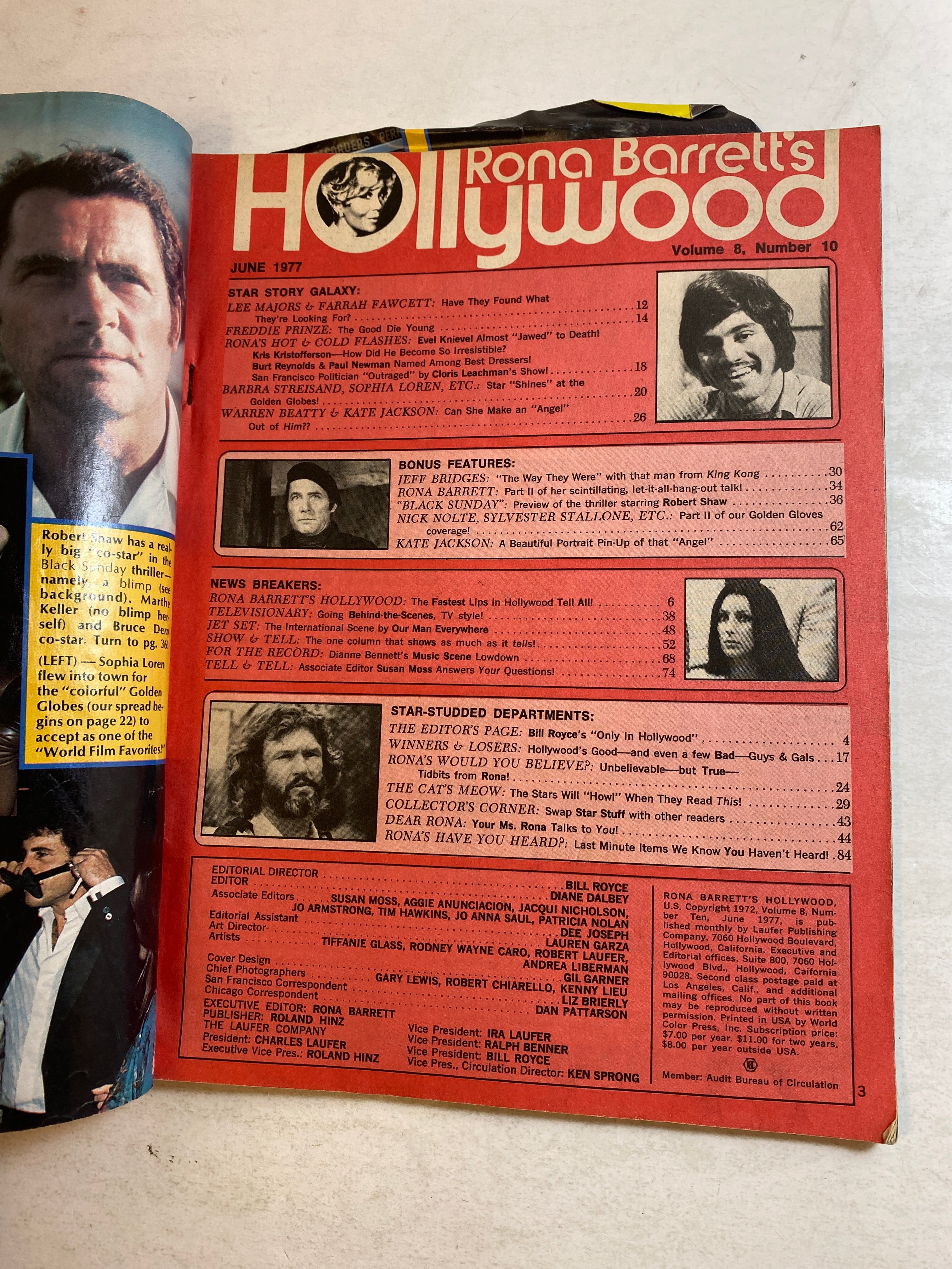 Rona Barrett's Hollywood Magazine June 1977 Lee & Farrah