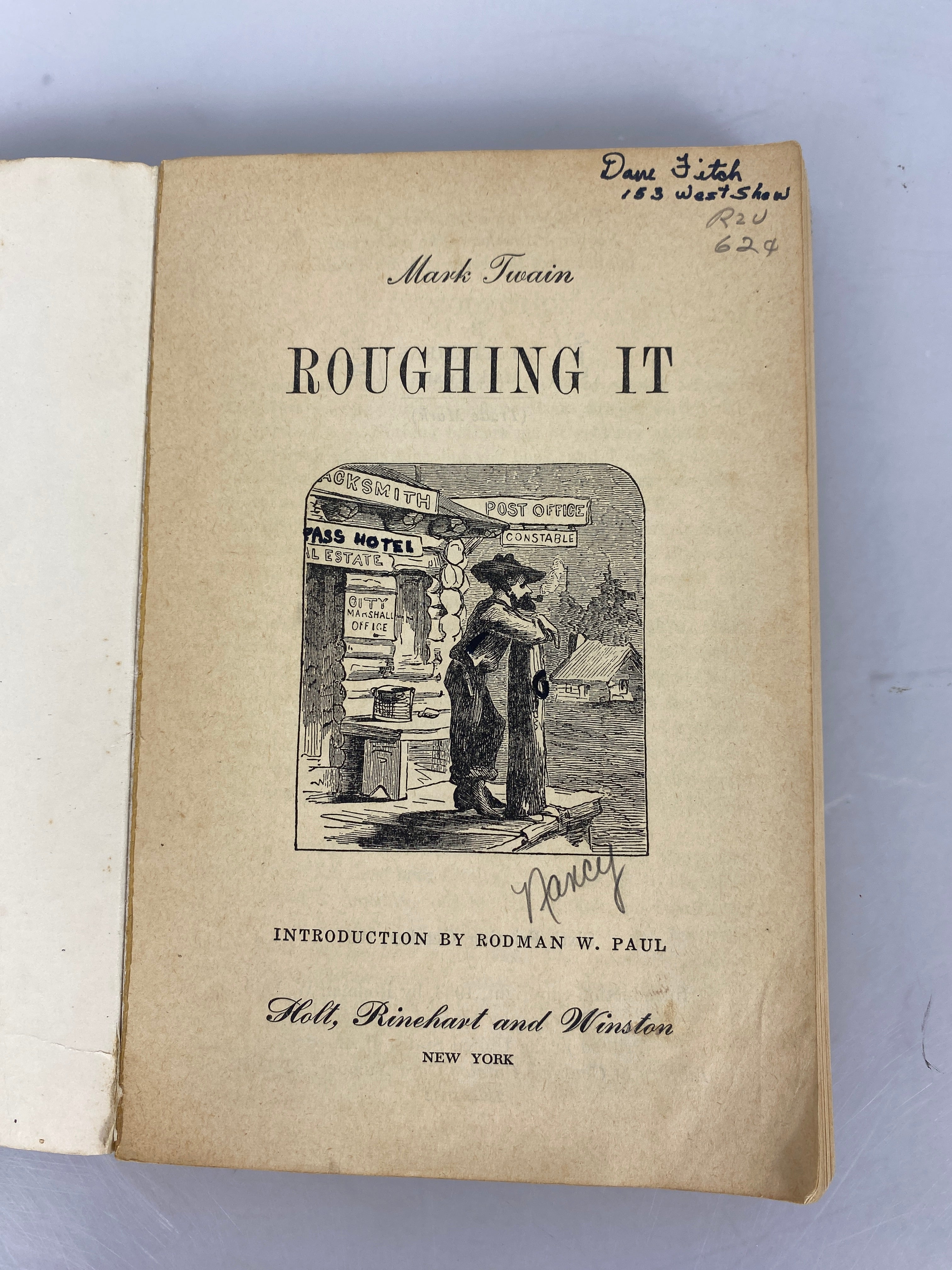 Roughing It Mark Twain 1961 Rinehart Edition Paperback