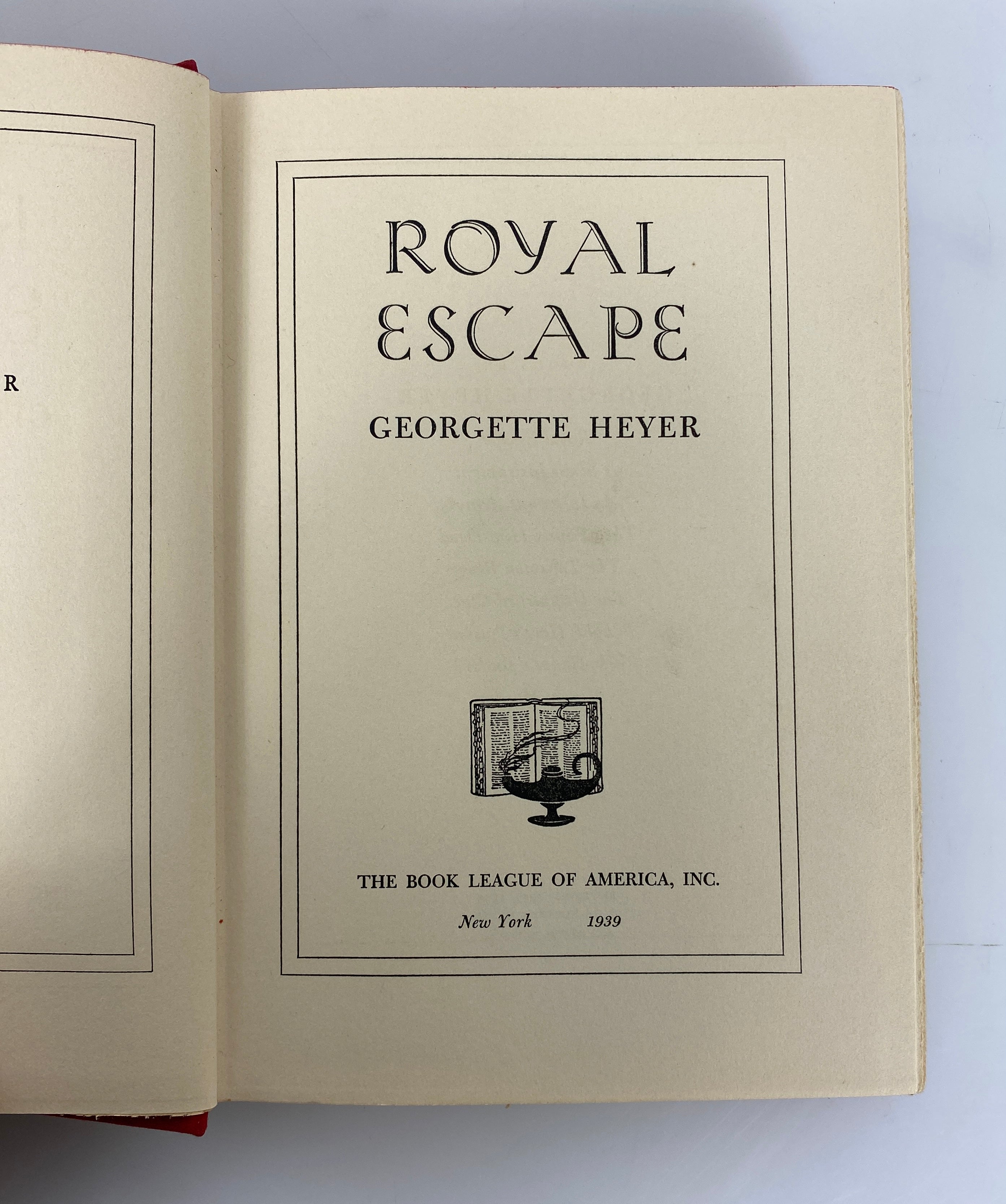 Royal Escape by Georgette Heyer 1939 Vintage HC DJ