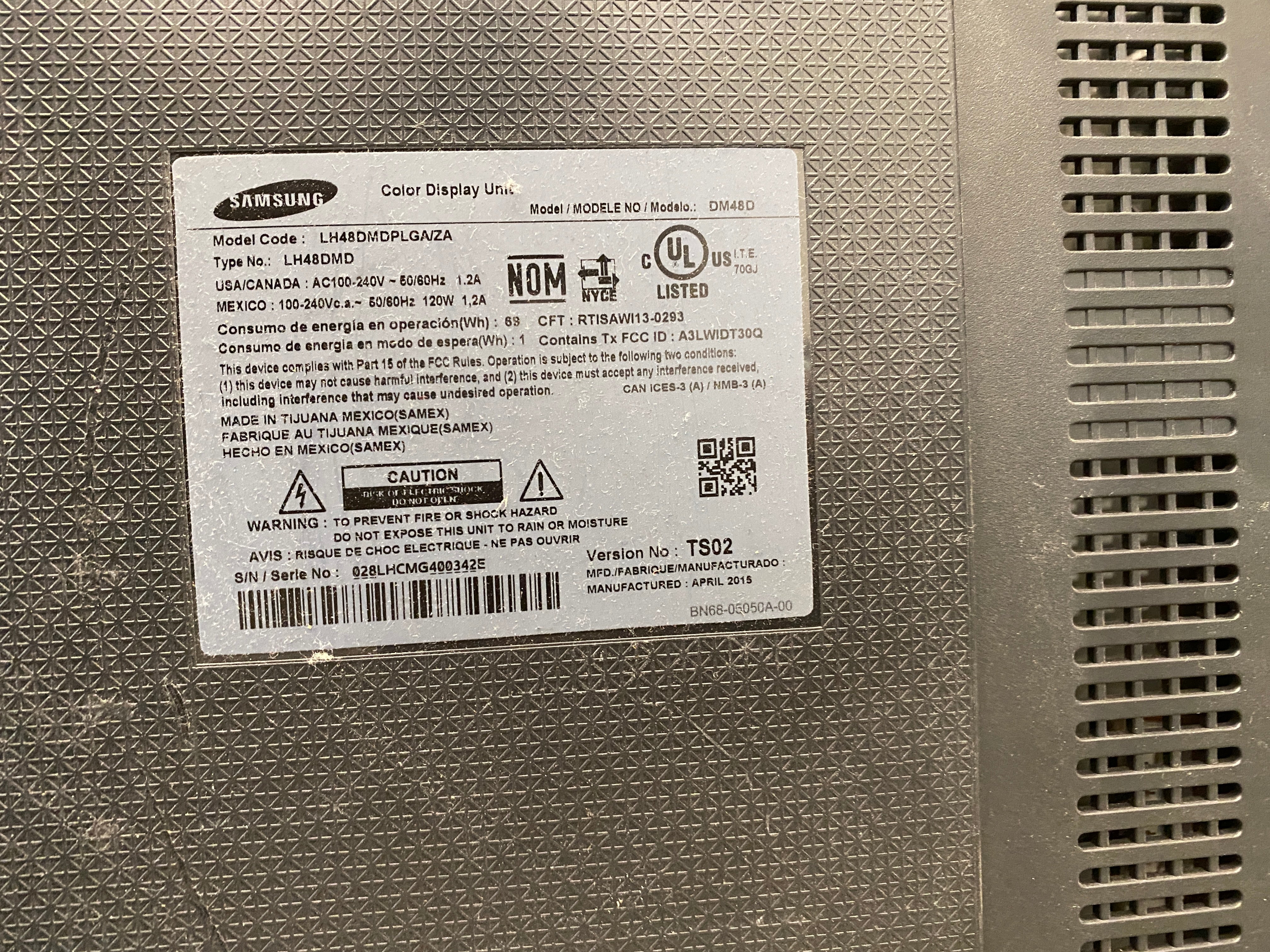 Samsung DM48D DM-D Series 48" Slim Direct-Lit LED Display