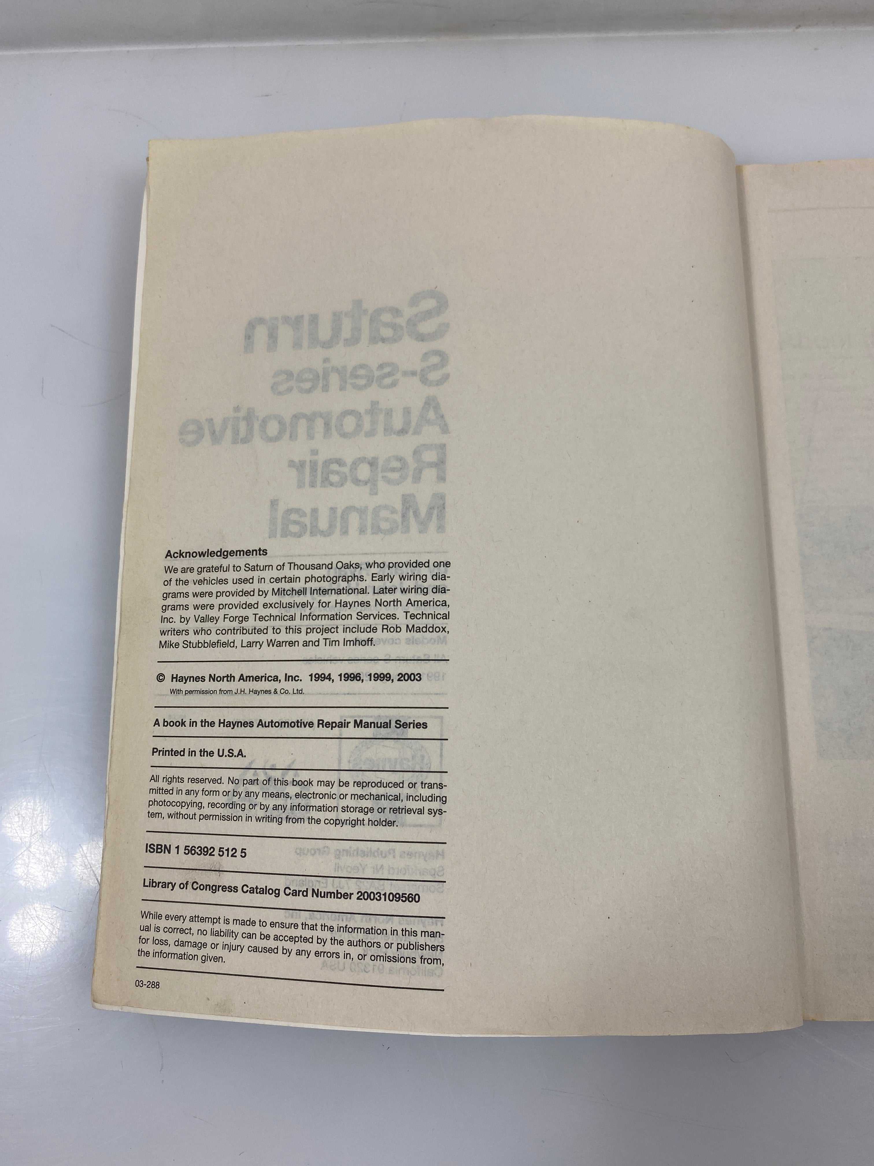 Saturn S-Series Automotive Repair Manual 1991-2002 Ryan/Haynes SC