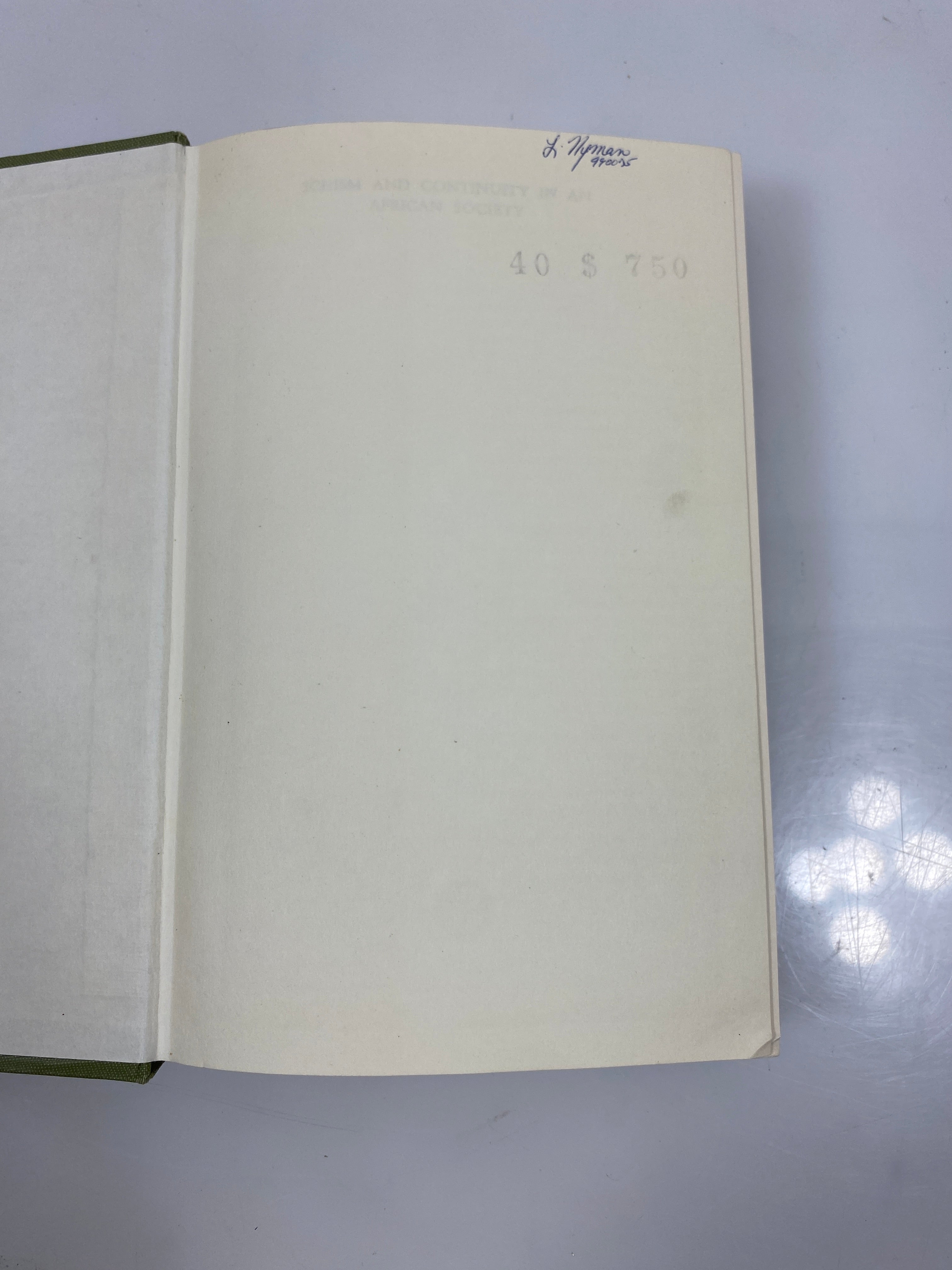 Schism and Continuity in an African Society by Turner 1968 HCDJ
