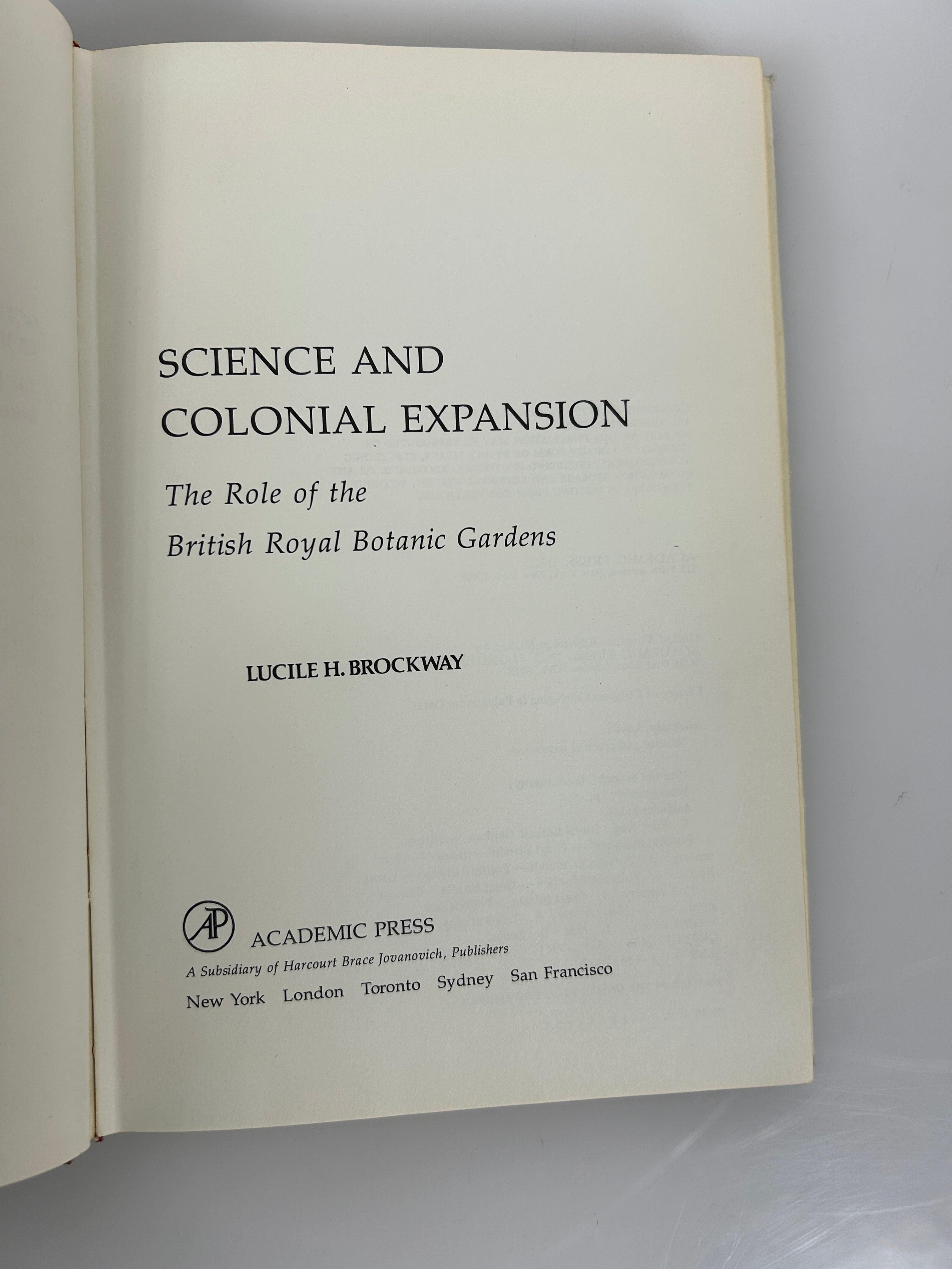 Science and Colonial Expansion  Lucile H. Brockway 1979 First Edition HCDJ