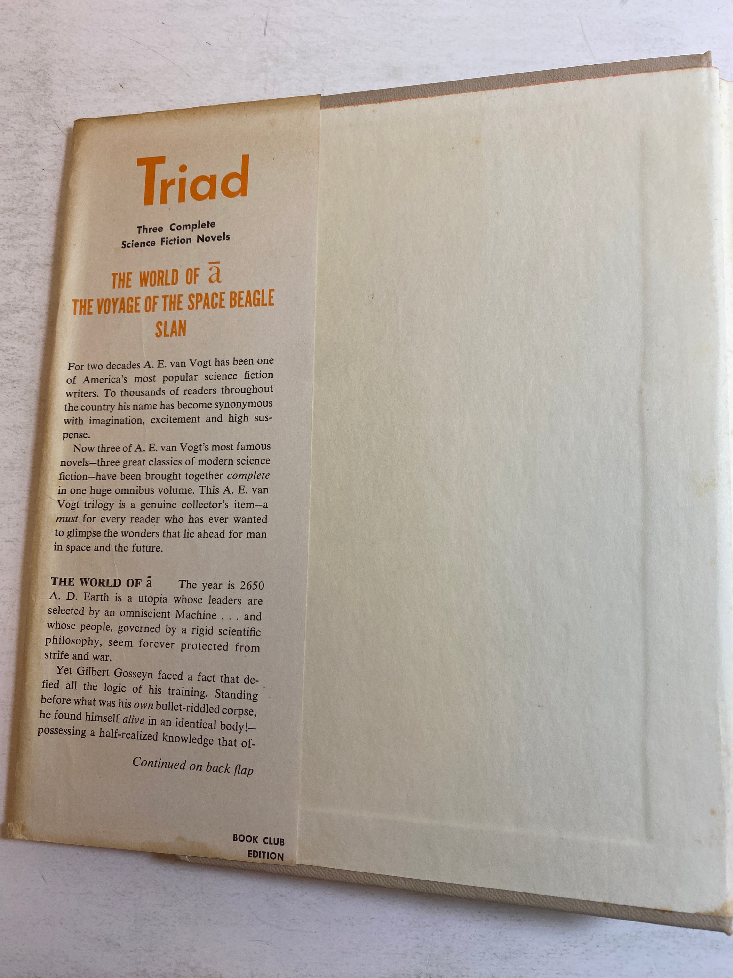 Science Fiction Novel Triad AE van Vogt HCDJ 1951