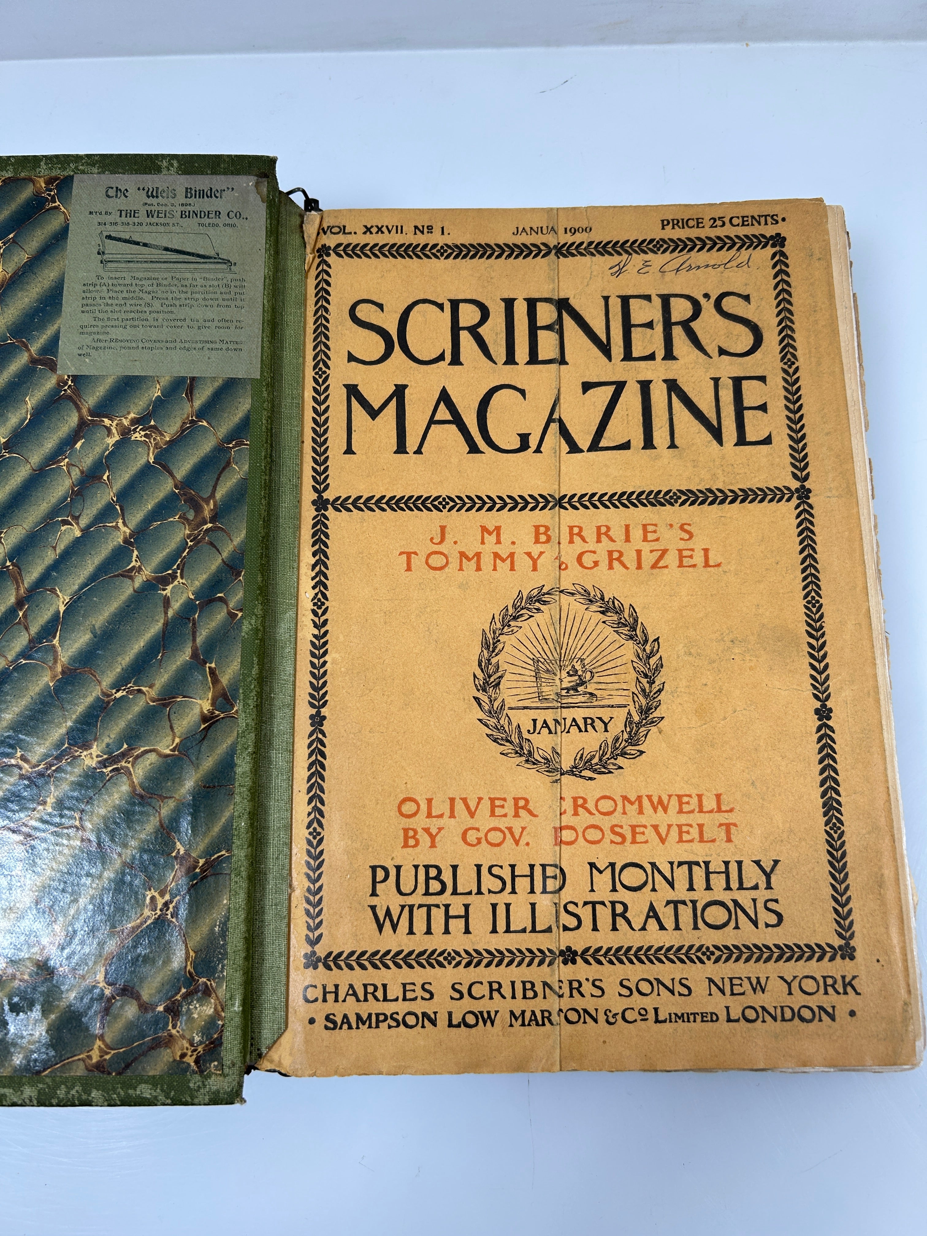 Scribner's Magazines Jan-March 1900 in Weiss Binder