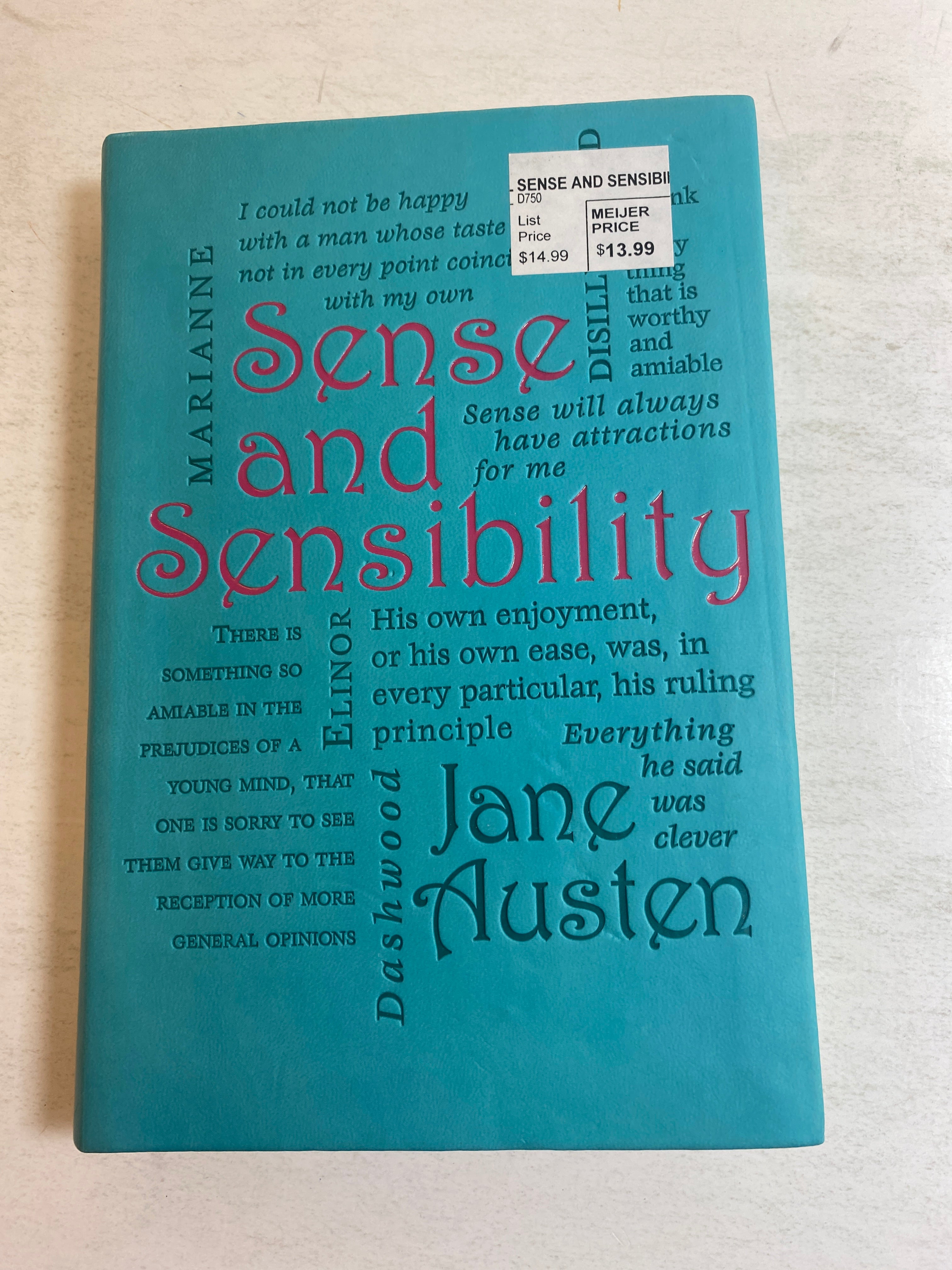 Sense and Sensibility Jane Austen SC Word Cloud Classics 2012