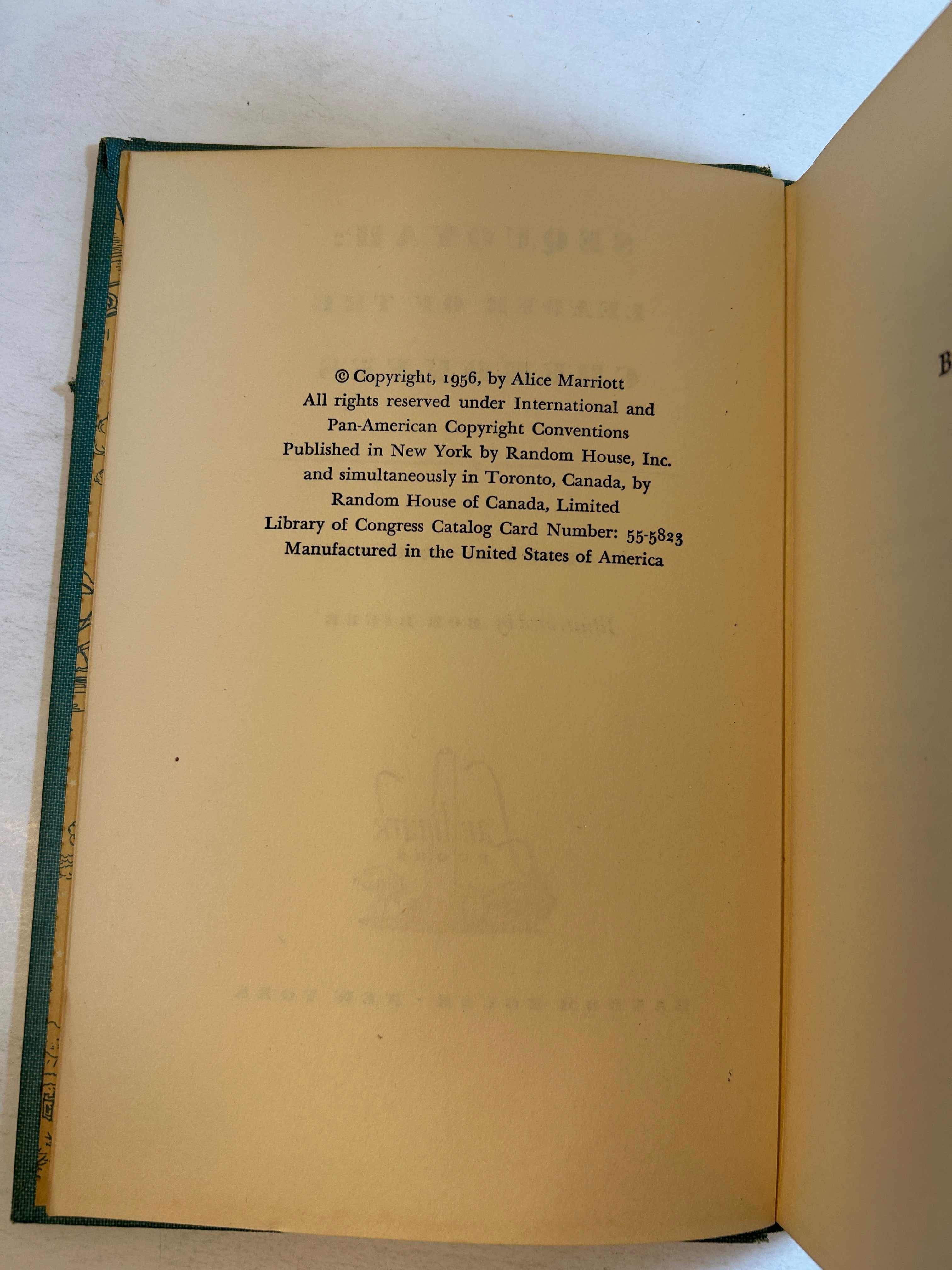 Sequoyah Leader of the Cherokee by Alice Marriott Random House 1958 HC