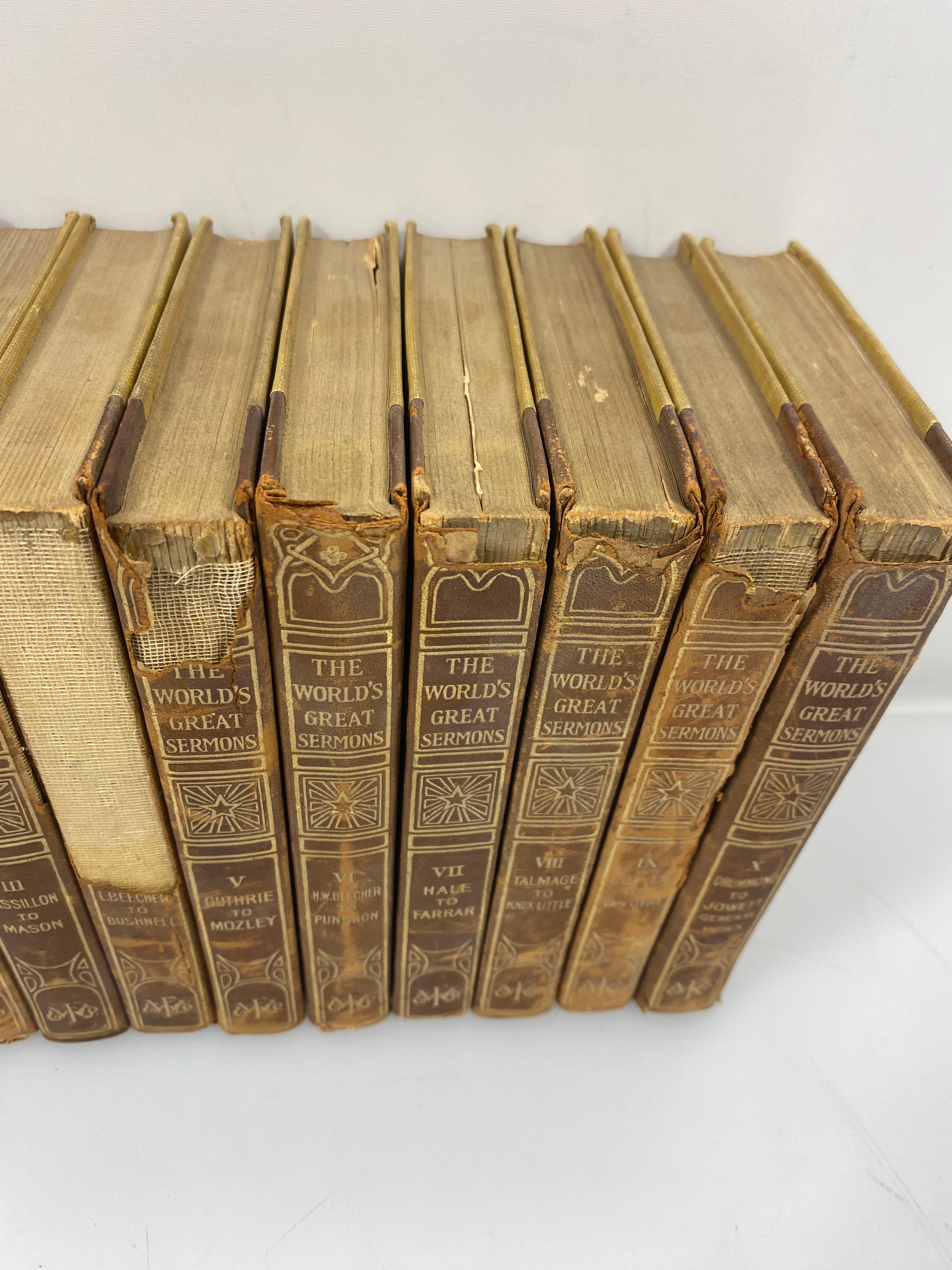 Set of 10 The Worlds Greatest Sermons Funk & Wagnalls 1908 HC