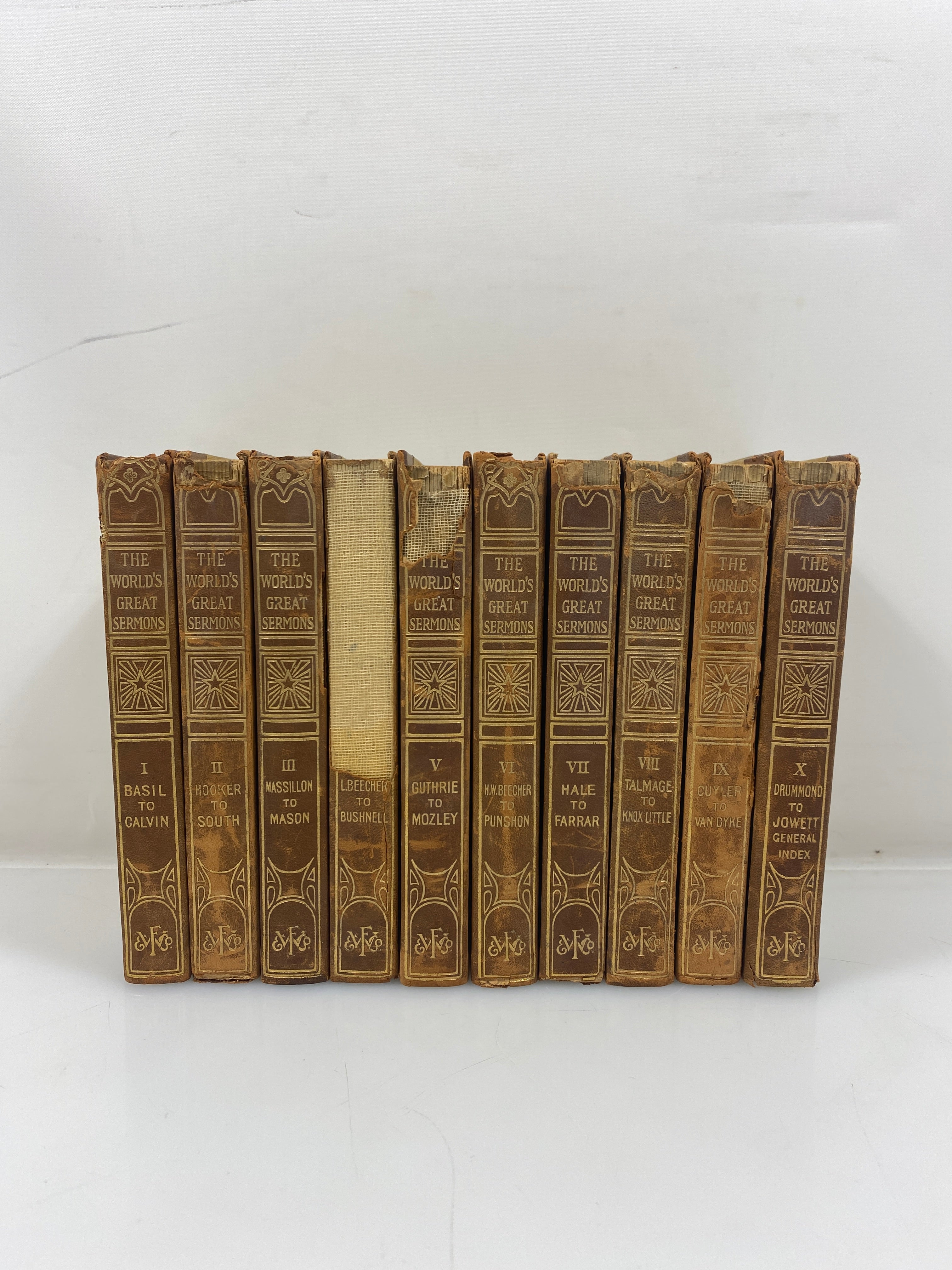Set of 10 The Worlds Greatest Sermons Funk & Wagnalls 1908 HC