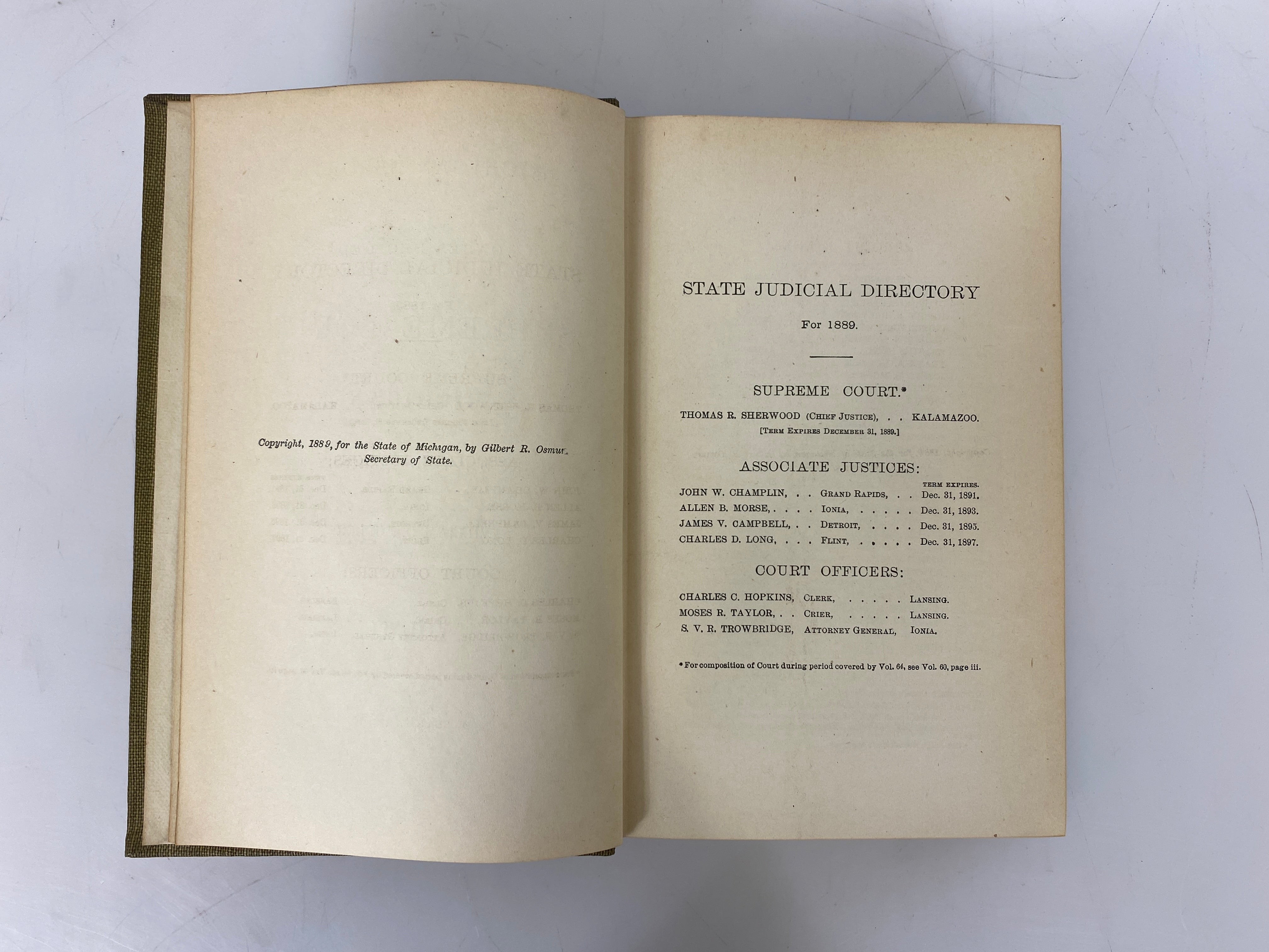 Set of 15: Michigan Reports Vol. 49-57, 59-64 1883-89 HC