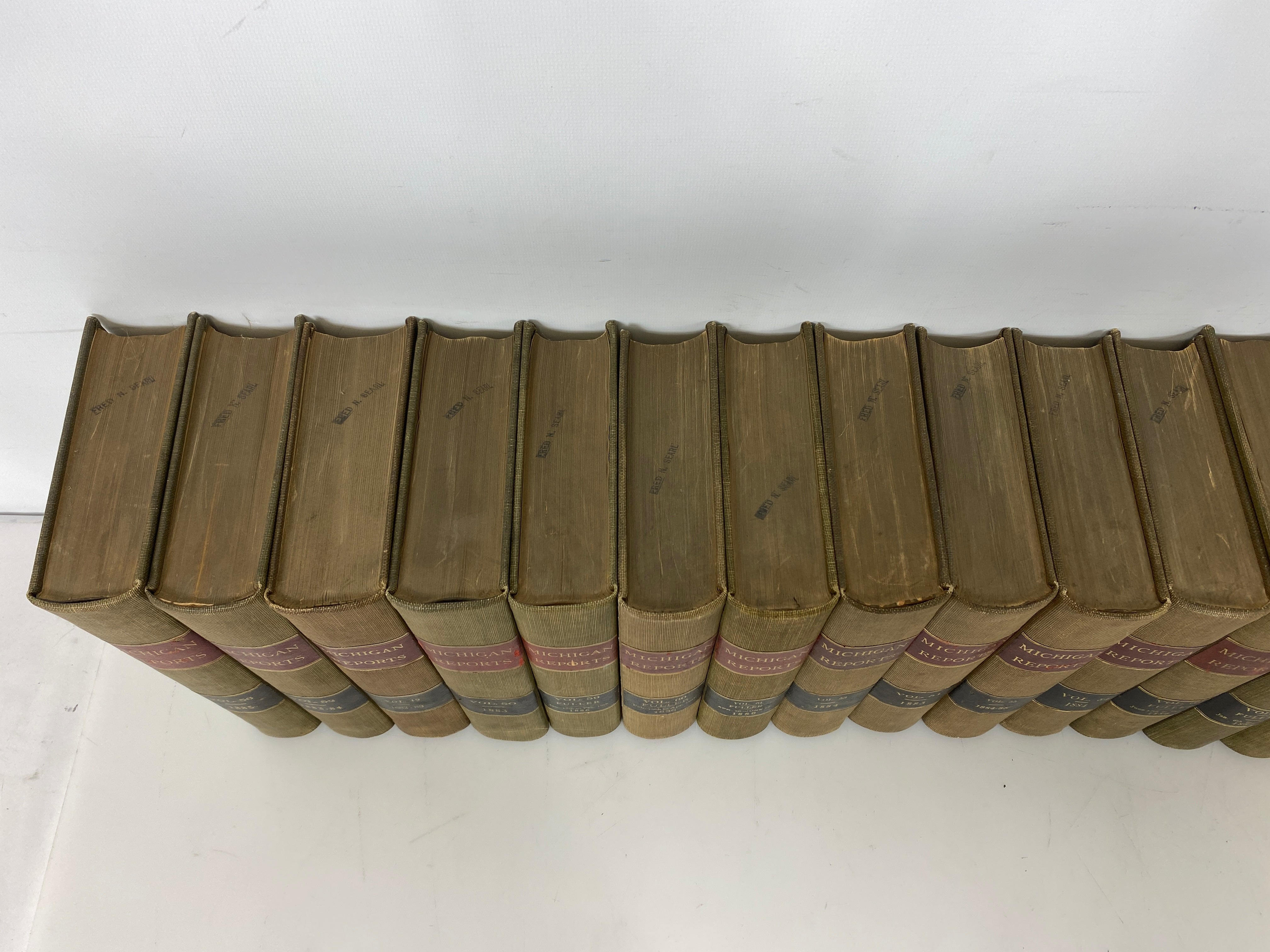 Set of 15: Michigan Reports Vol. 49-57, 59-64 1883-89 HC
