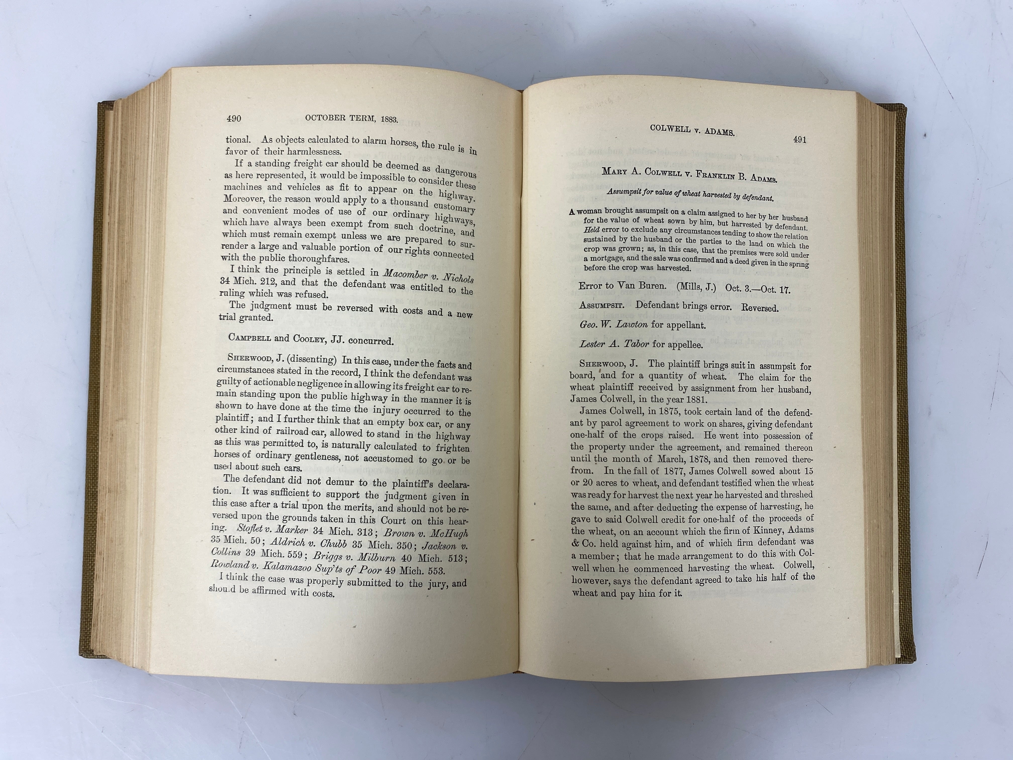 Set of 15: Michigan Reports Vol. 49-57, 59-64 1883-89 HC