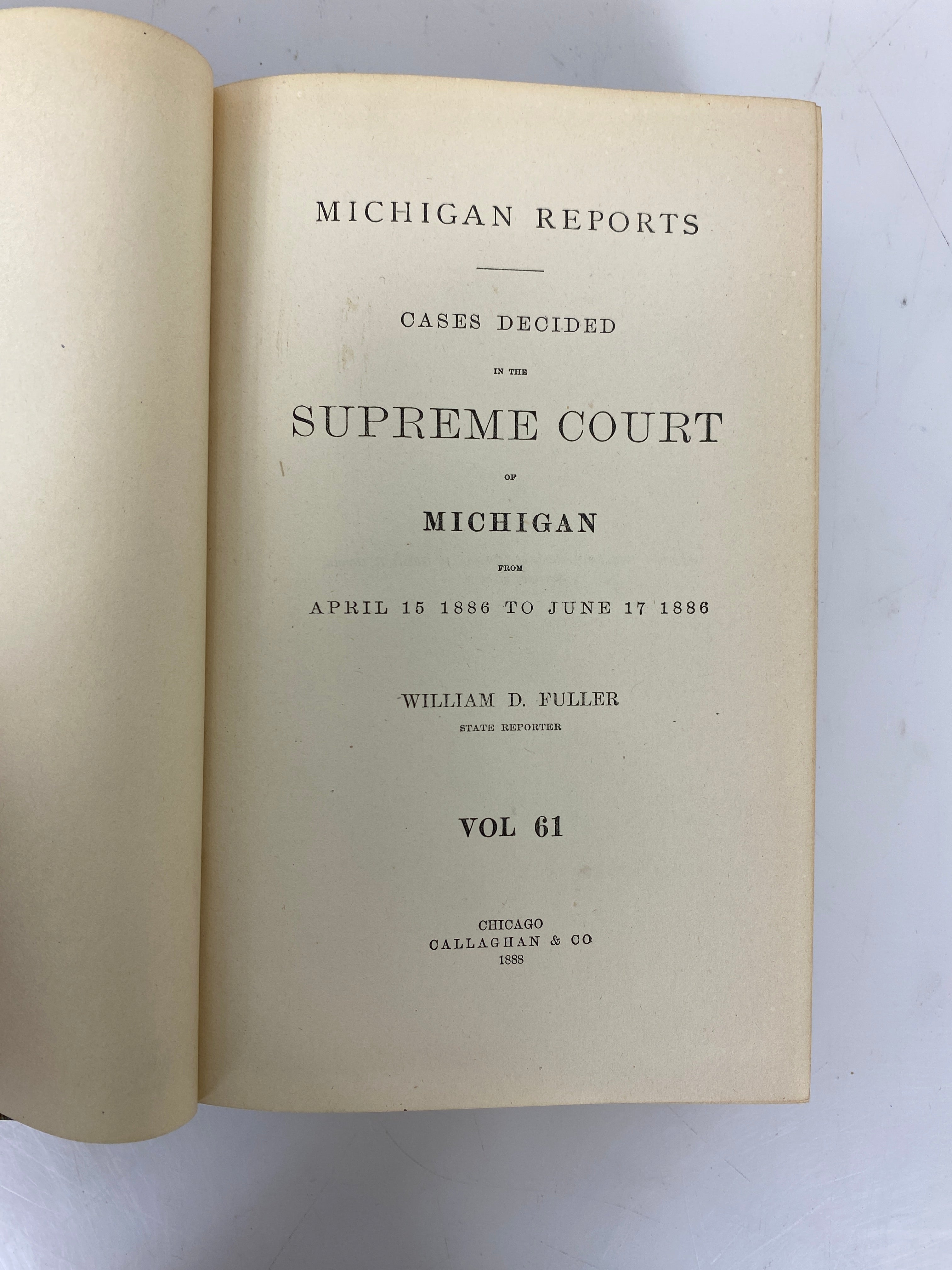 Set of 15: Michigan Reports Vol. 49-57, 59-64 1883-89 HC