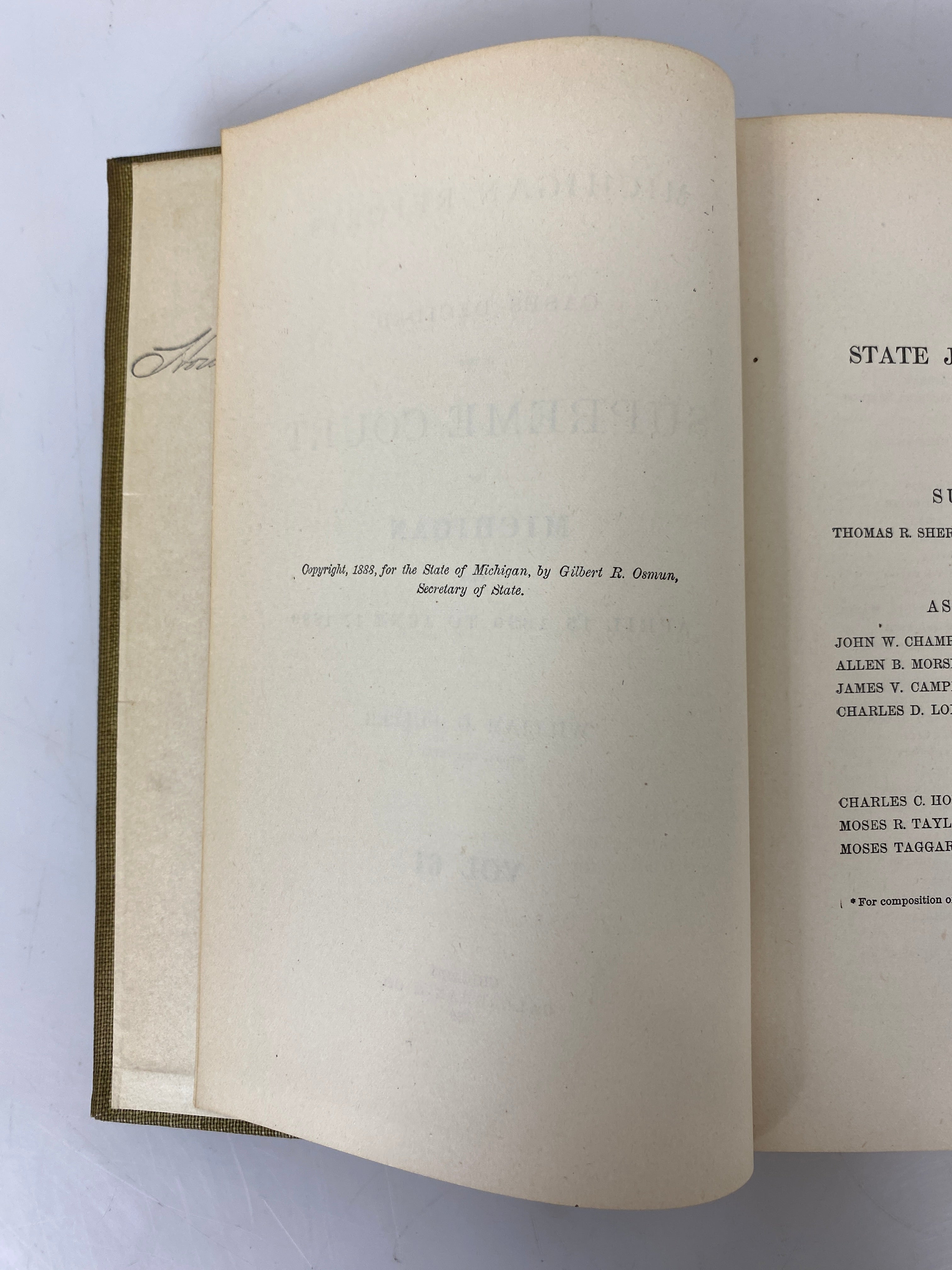 Set of 15: Michigan Reports Vol. 49-57, 59-64 1883-89 HC