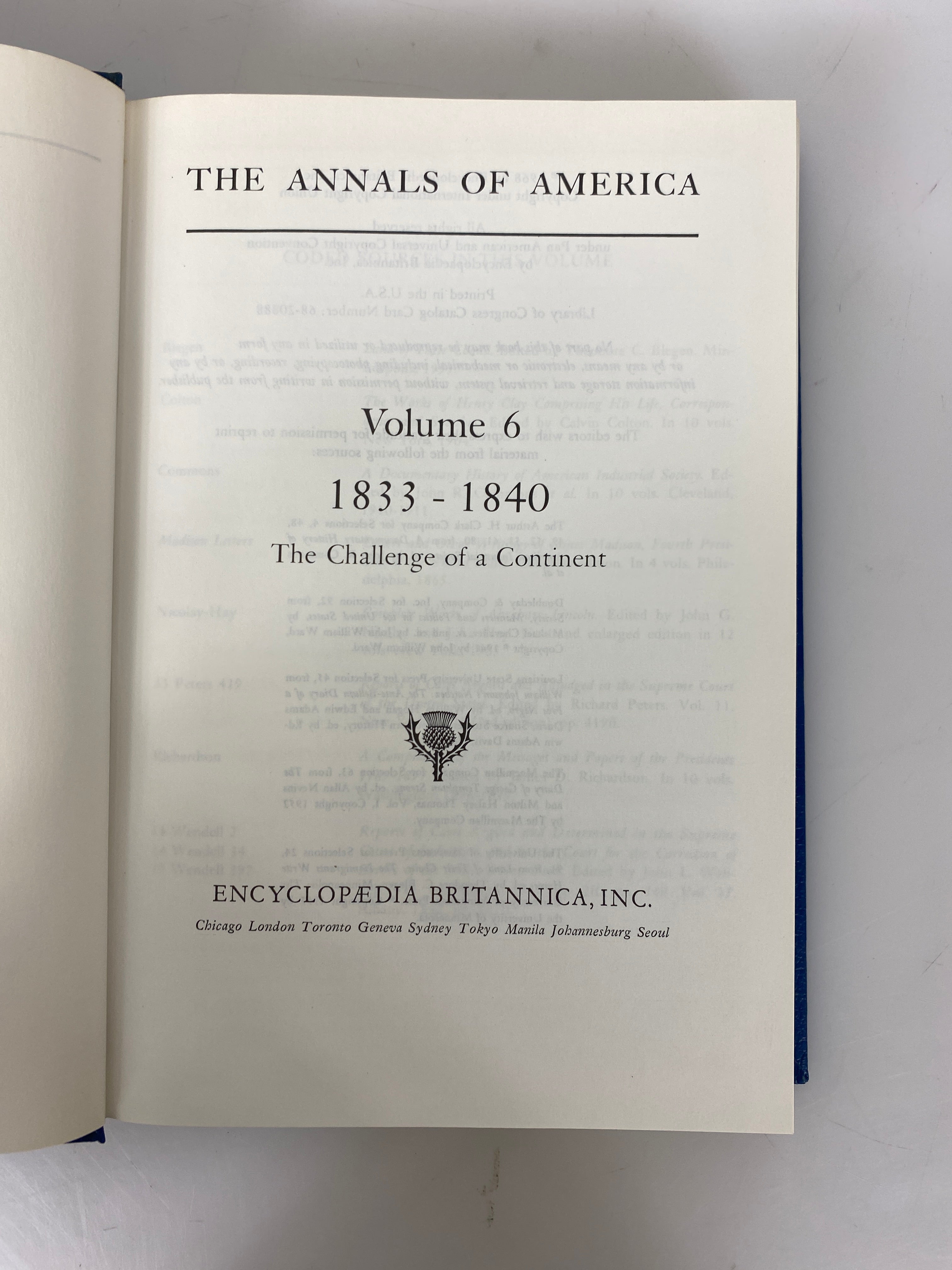 Set of 19: The Annals of America Vol. 1-19 1968 HC