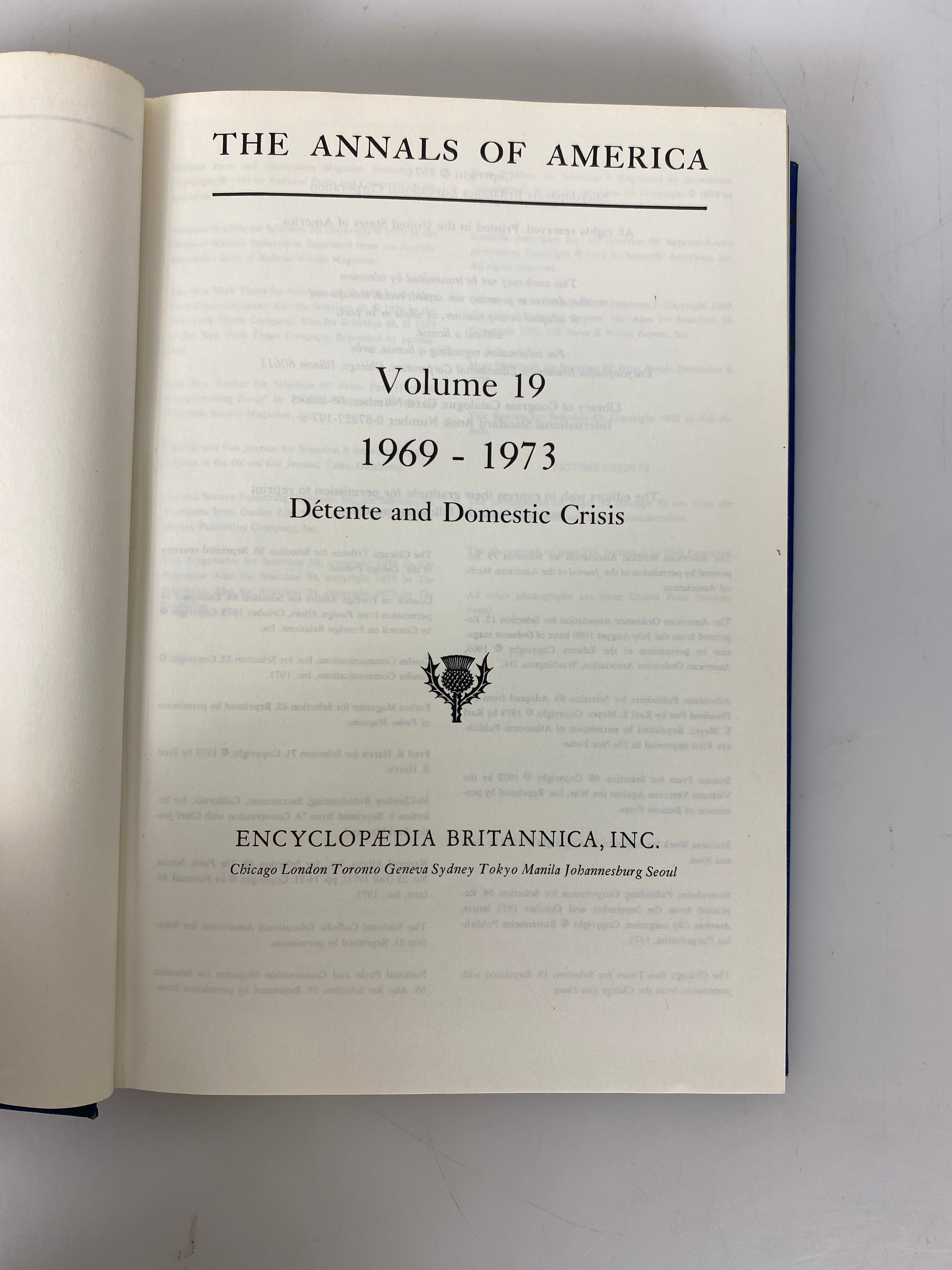 Set of 19: The Annals of America Vol. 1-19 1968 HC