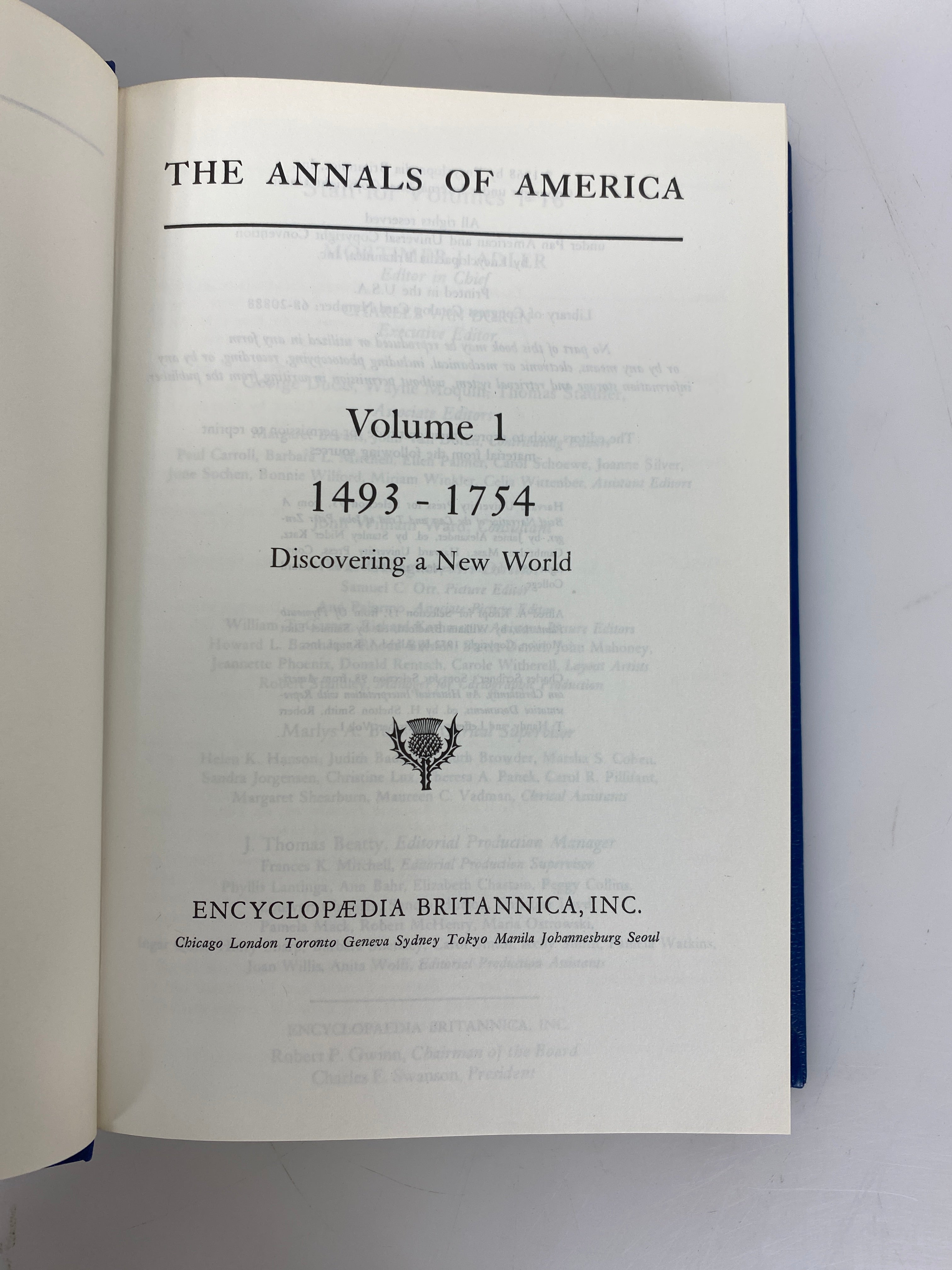 Set of 19: The Annals of America Vol. 1-19 1968 HC