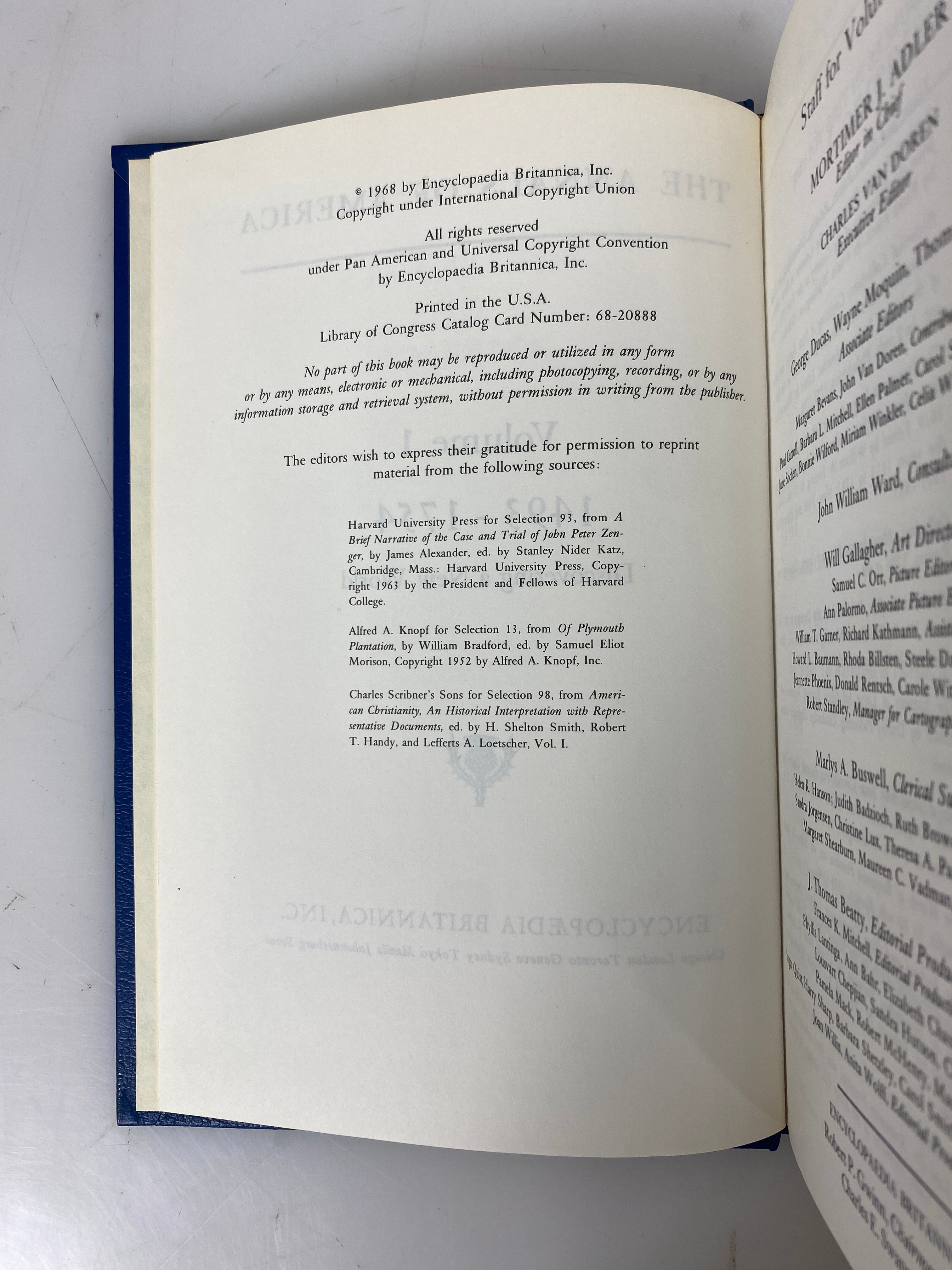 Set of 19: The Annals of America Vol. 1-19 1968 HC
