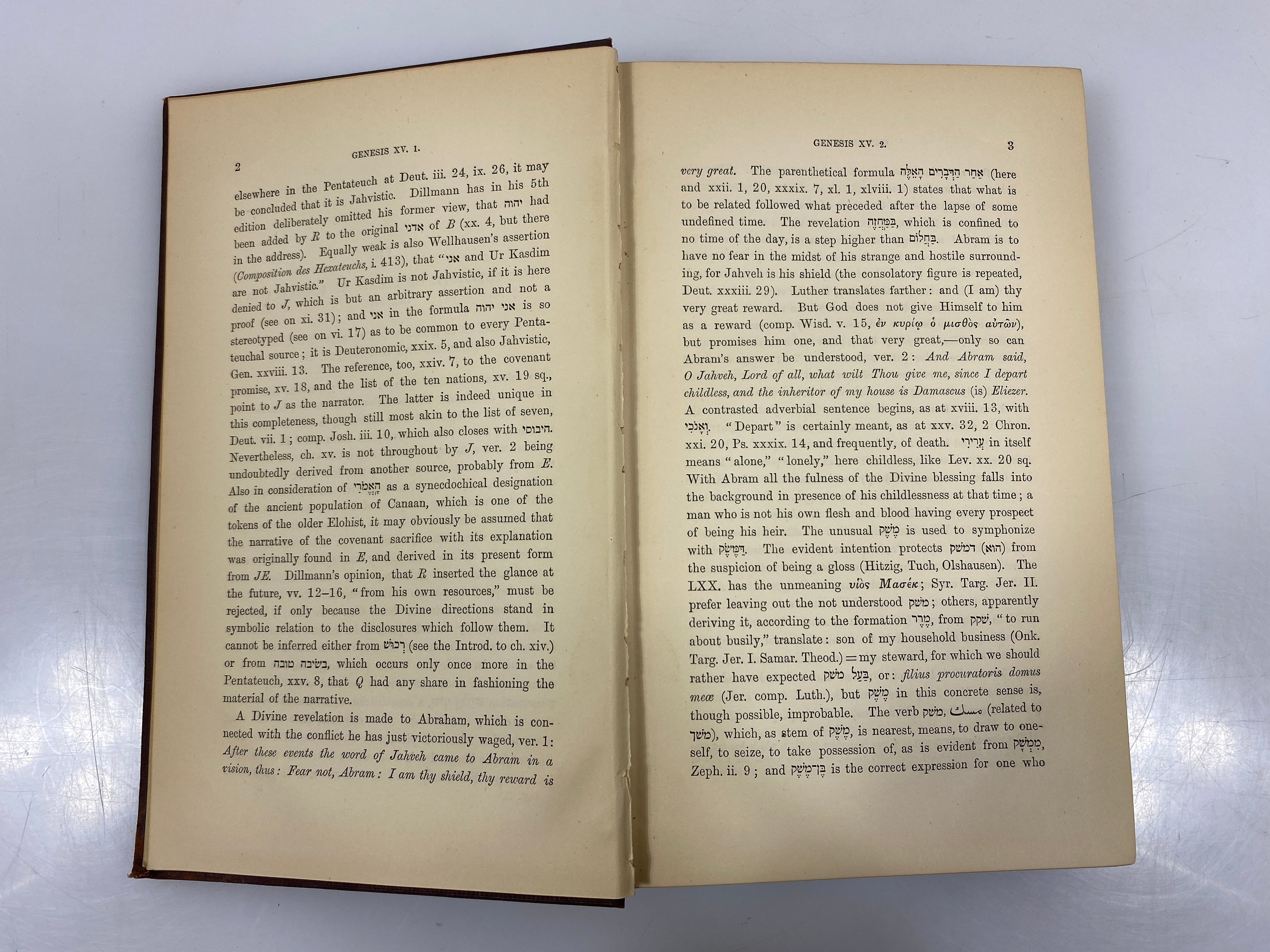 Set of 2: A New Commentary on Genesis by Delitzsch Vol. I-II 1889 HC