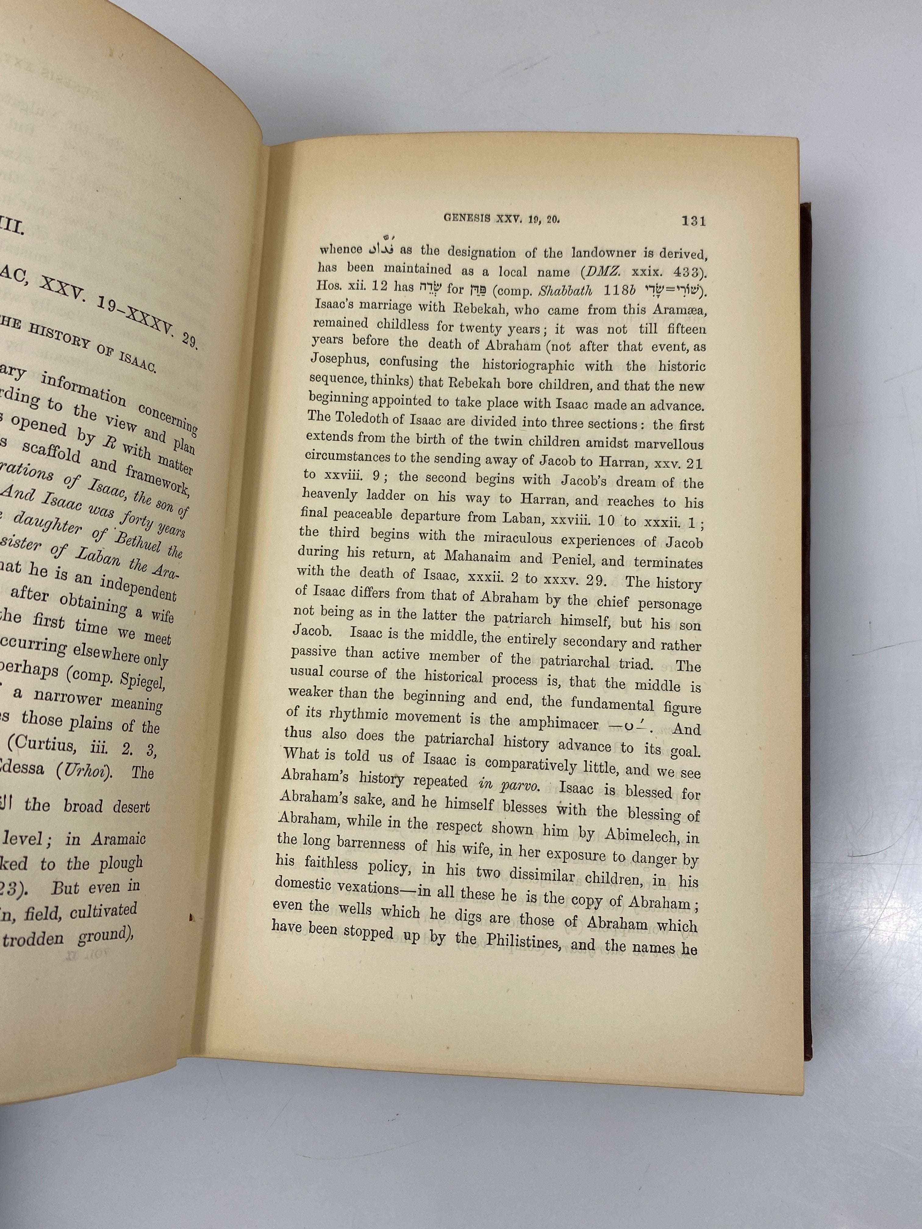 Set of 2: A New Commentary on Genesis by Delitzsch Vol. I-II 1889 HC