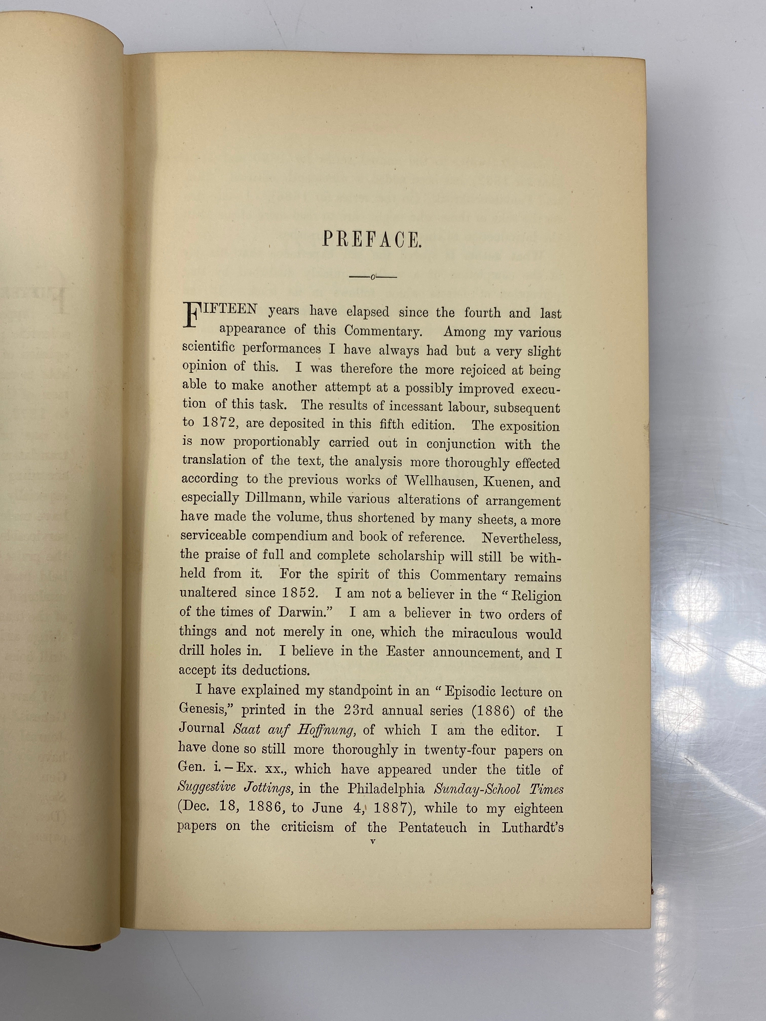 Set of 2: A New Commentary on Genesis by Delitzsch Vol. I-II 1889 HC