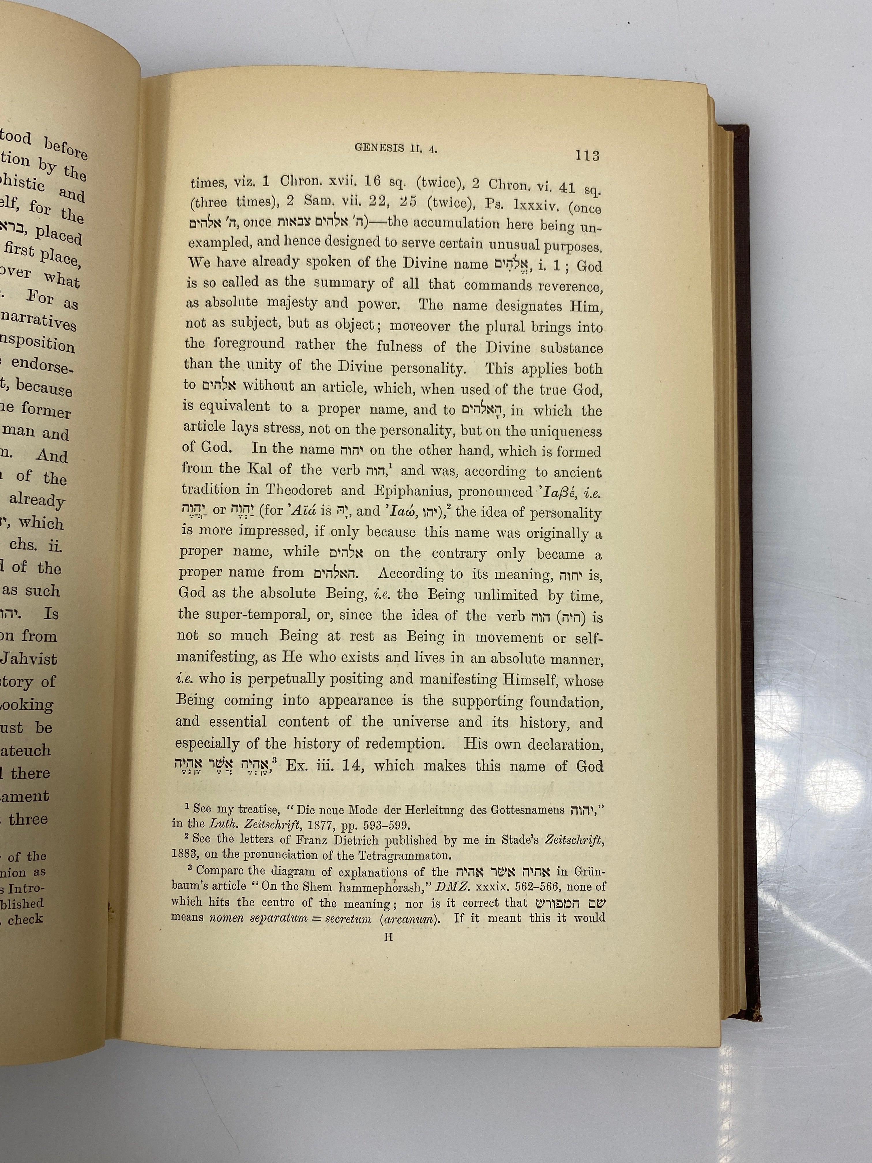 Set of 2: A New Commentary on Genesis by Delitzsch Vol. I-II 1889 HC