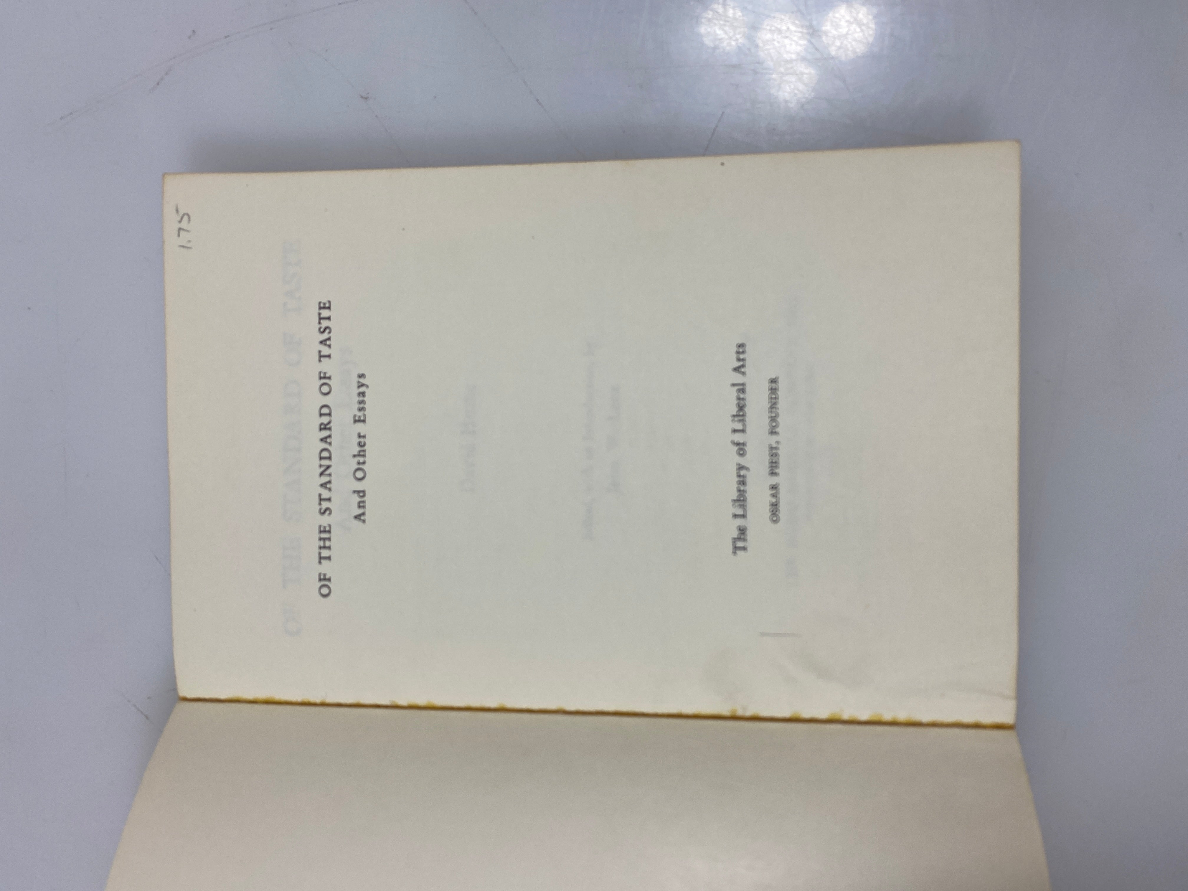 Set of 2 David Hume Paperbacks Human Understanding/Standard of Taste 1970s
