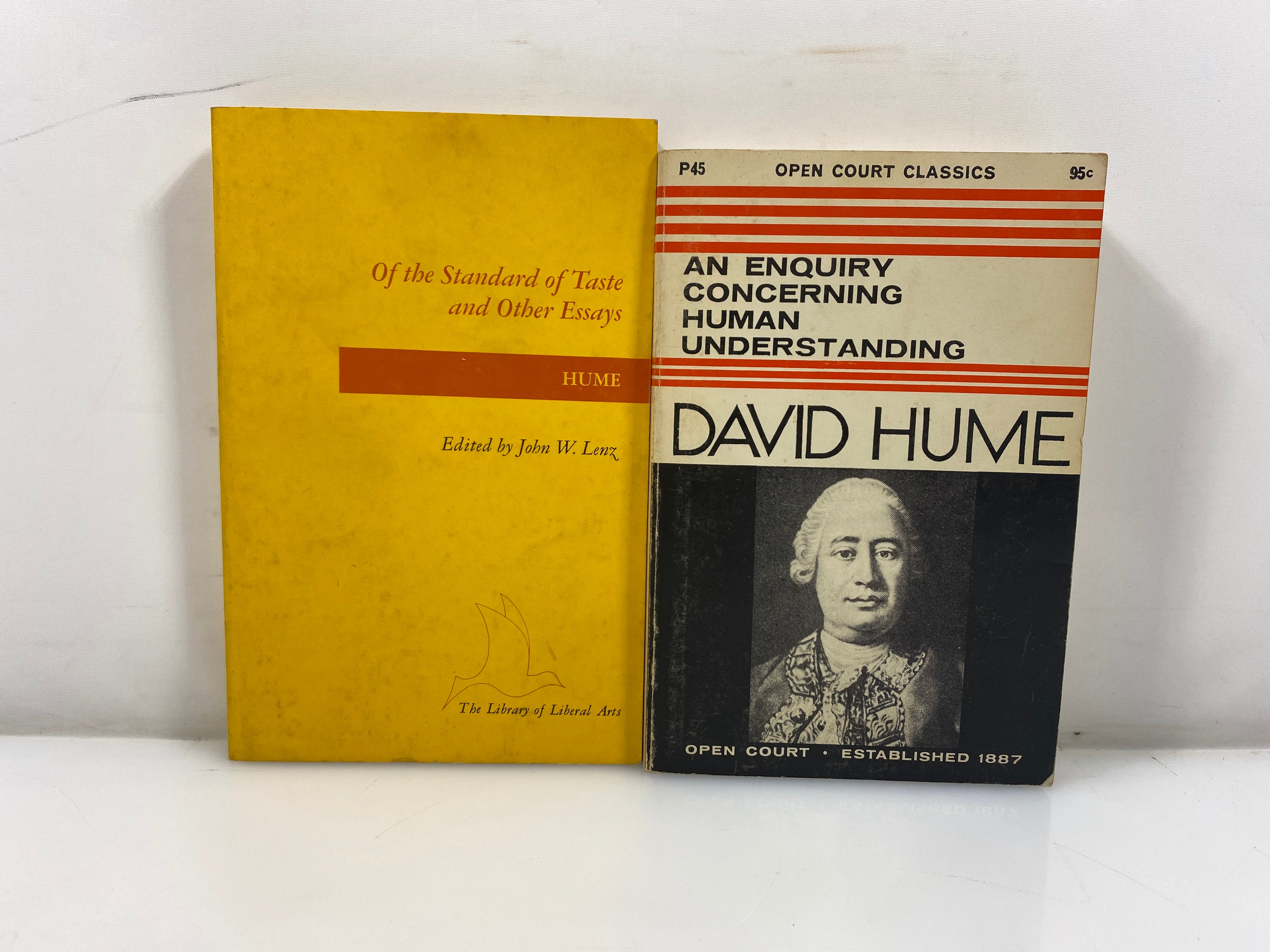 Set of 2 David Hume Paperbacks Human Understanding/Standard of Taste 1970s