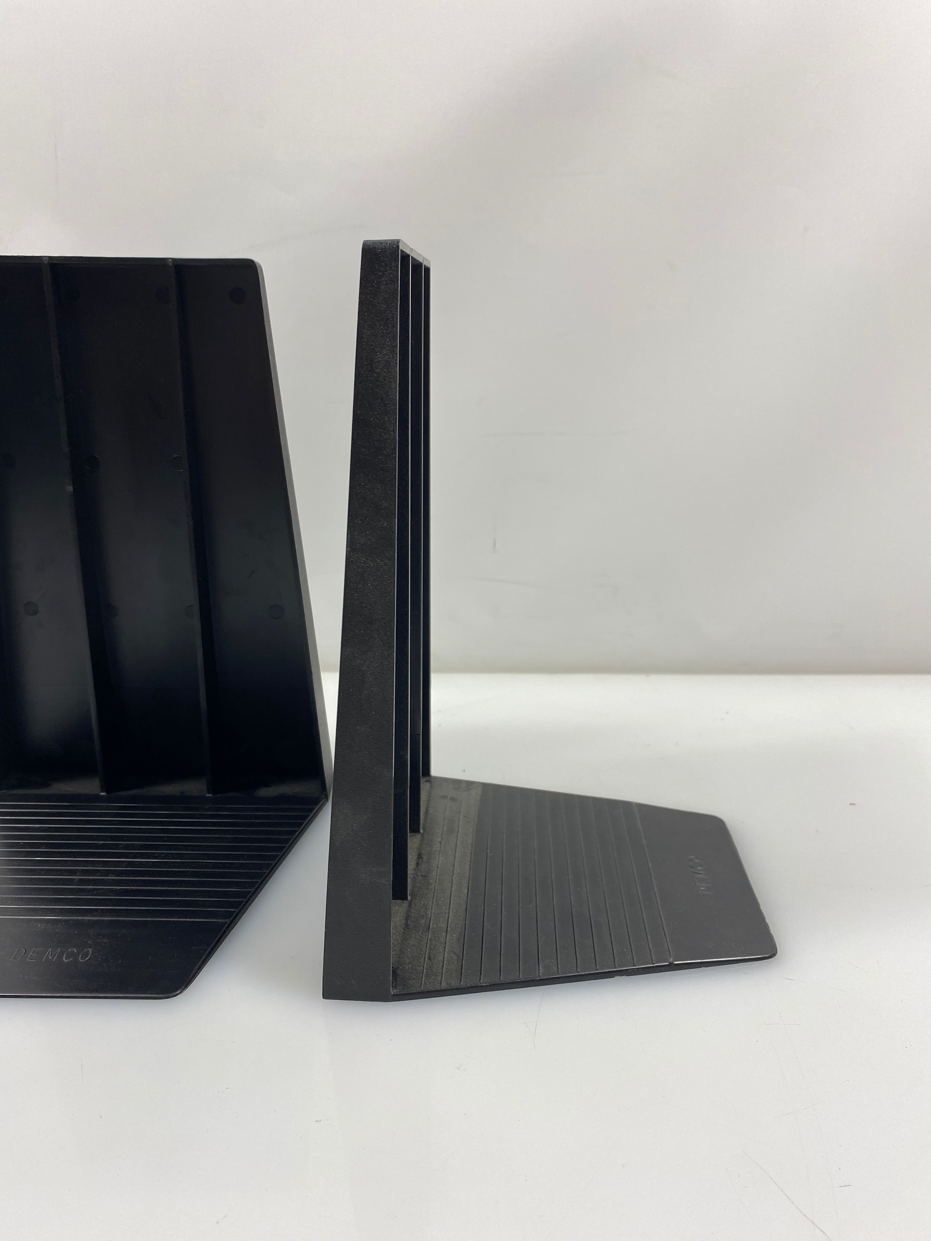 Set of 2 Demco Vintage Black Plastic Bookends