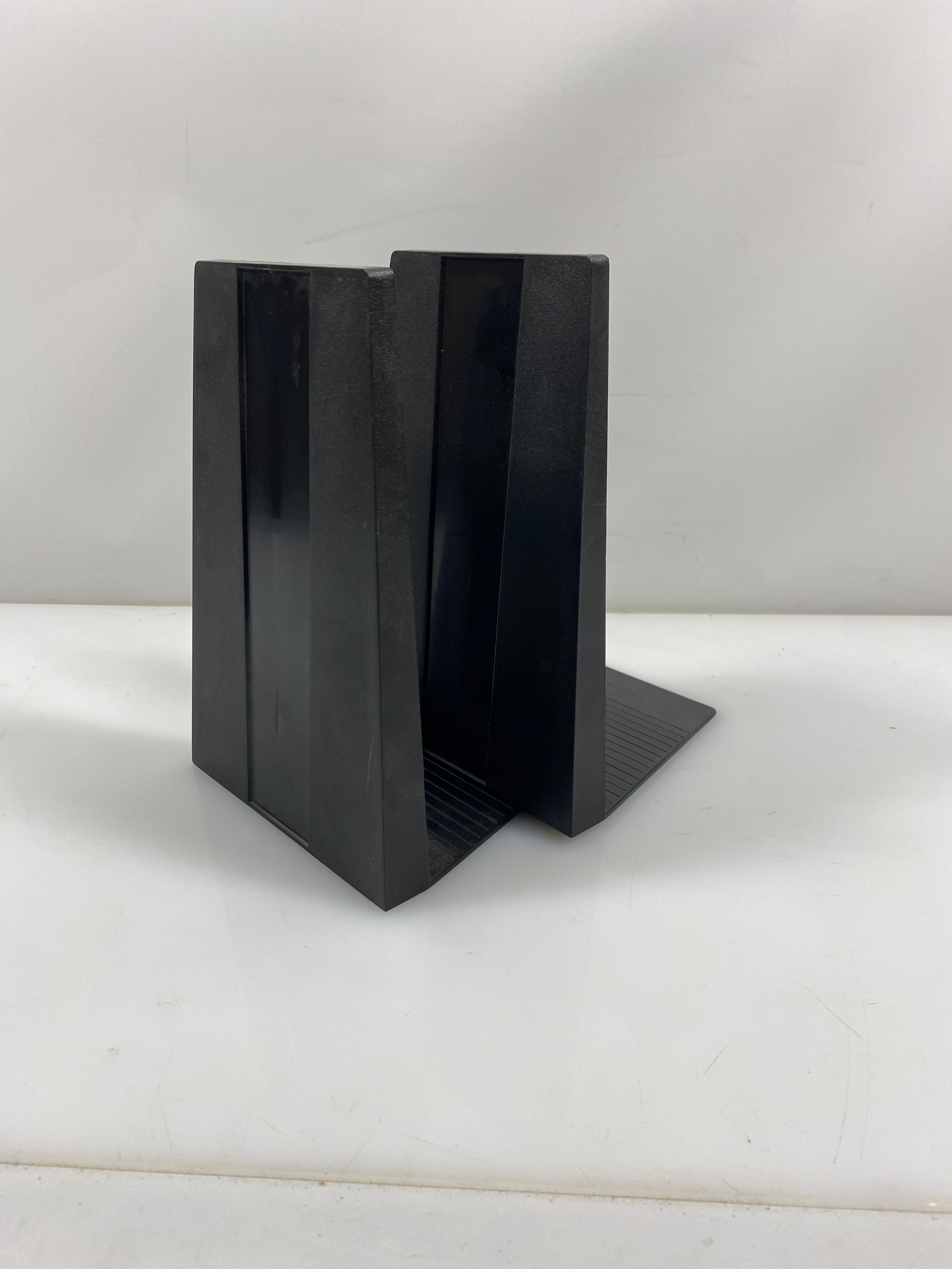Set of 2 Demco Vintage Black Plastic Bookends