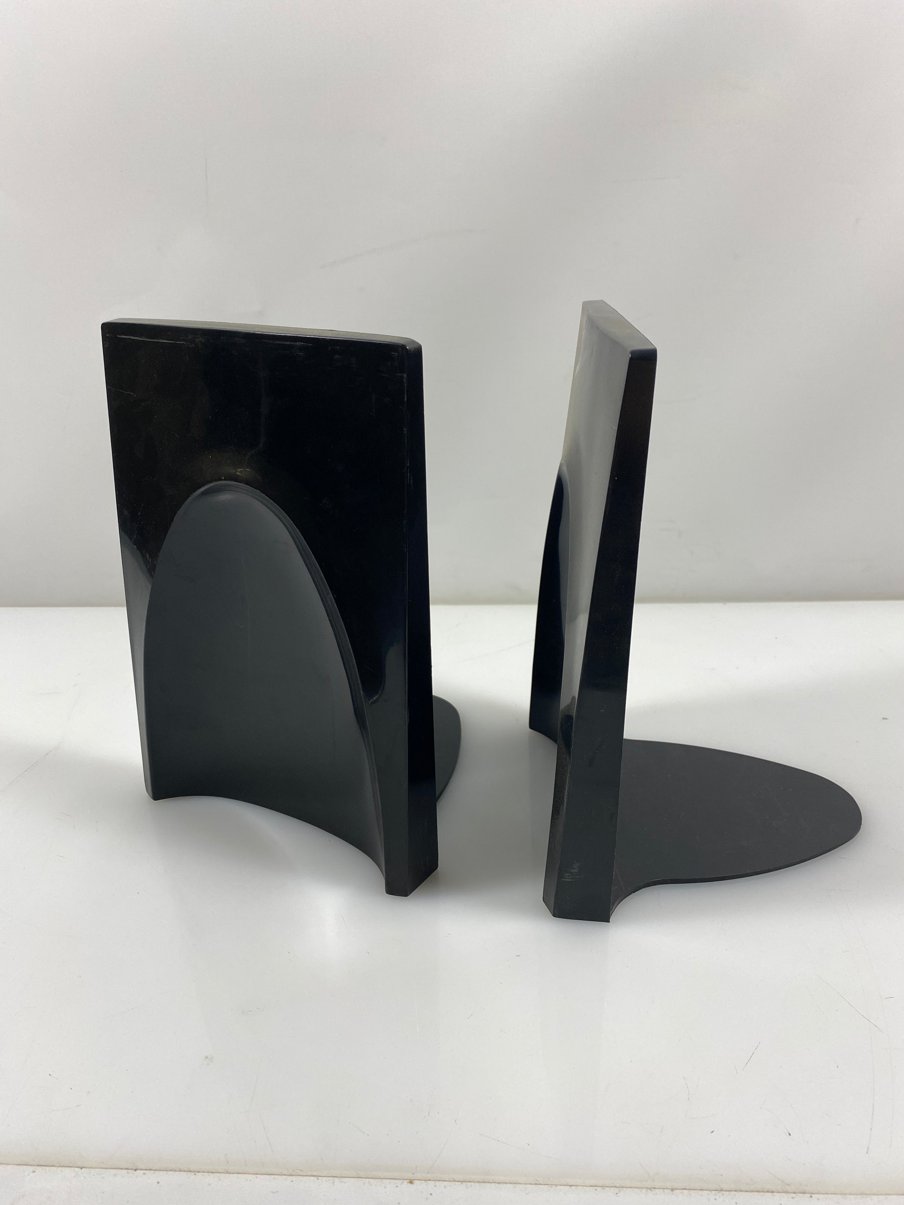Set of 2 Gaylord Vintage Black Plastic Bookends