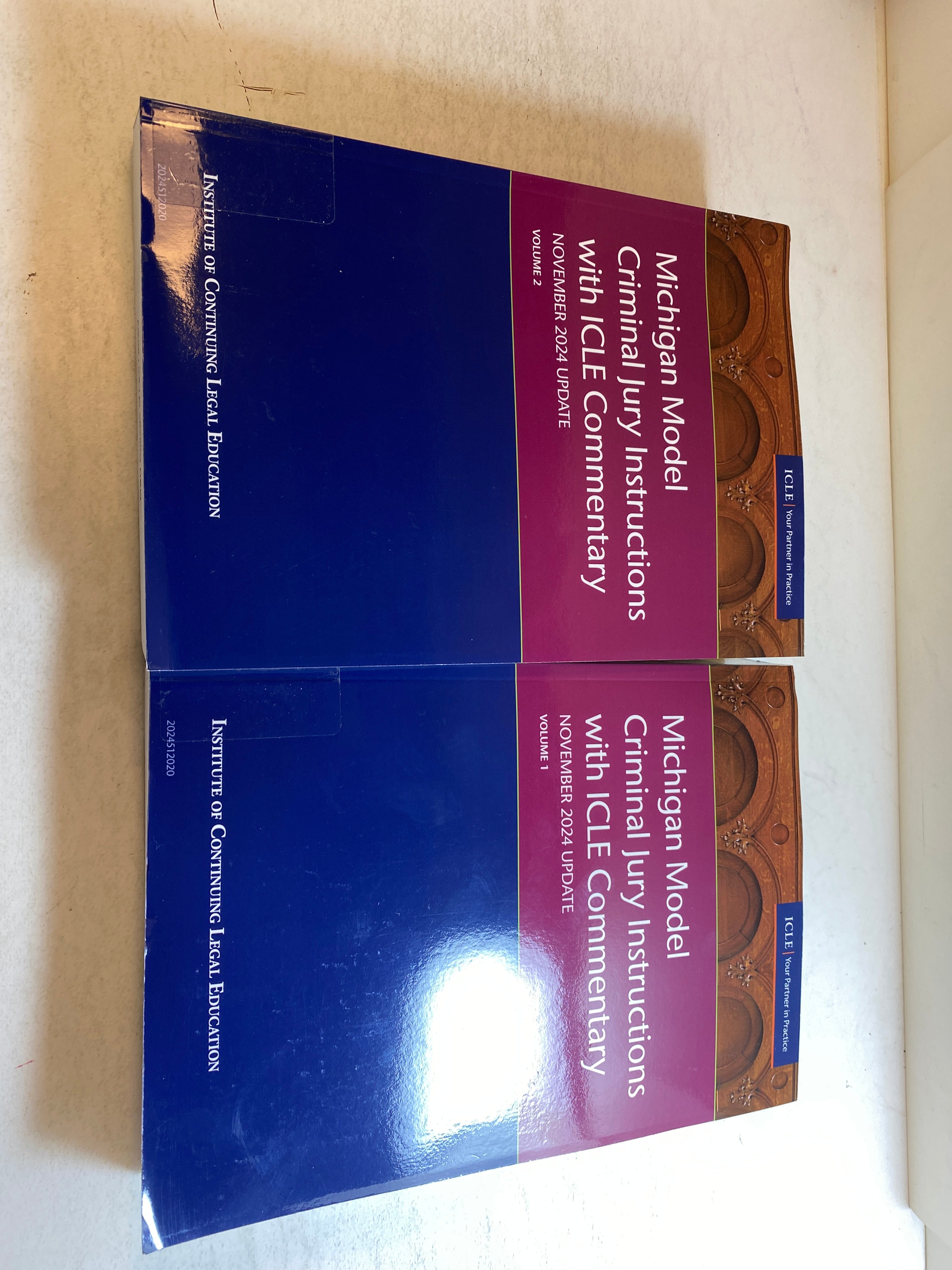 Set of 2 ICLE Michigan Model Criminal Jury Instructions Ex Lib SC 2024