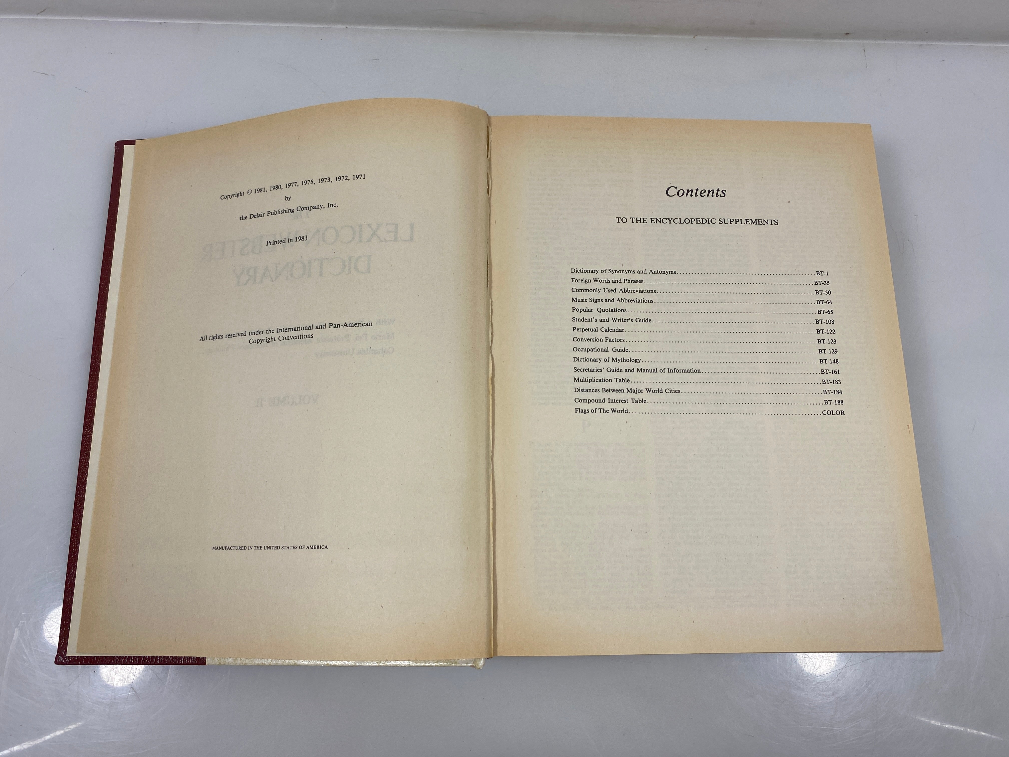Set of 2: The Lexicon Webster Dictionary Encyclopedic Edition 1983 HC