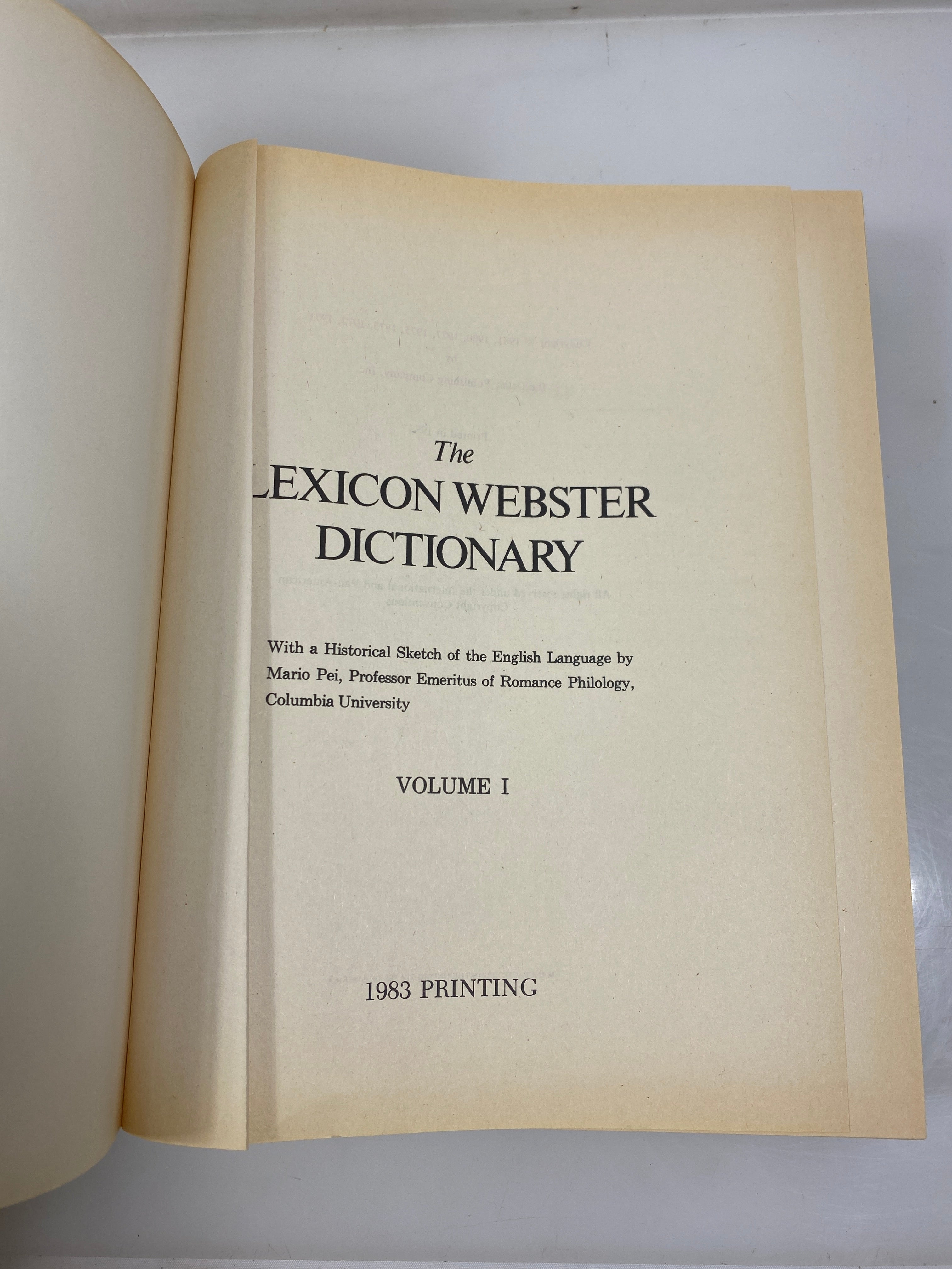 Set of 2: The Lexicon Webster Dictionary Encyclopedic Edition 1983 HC