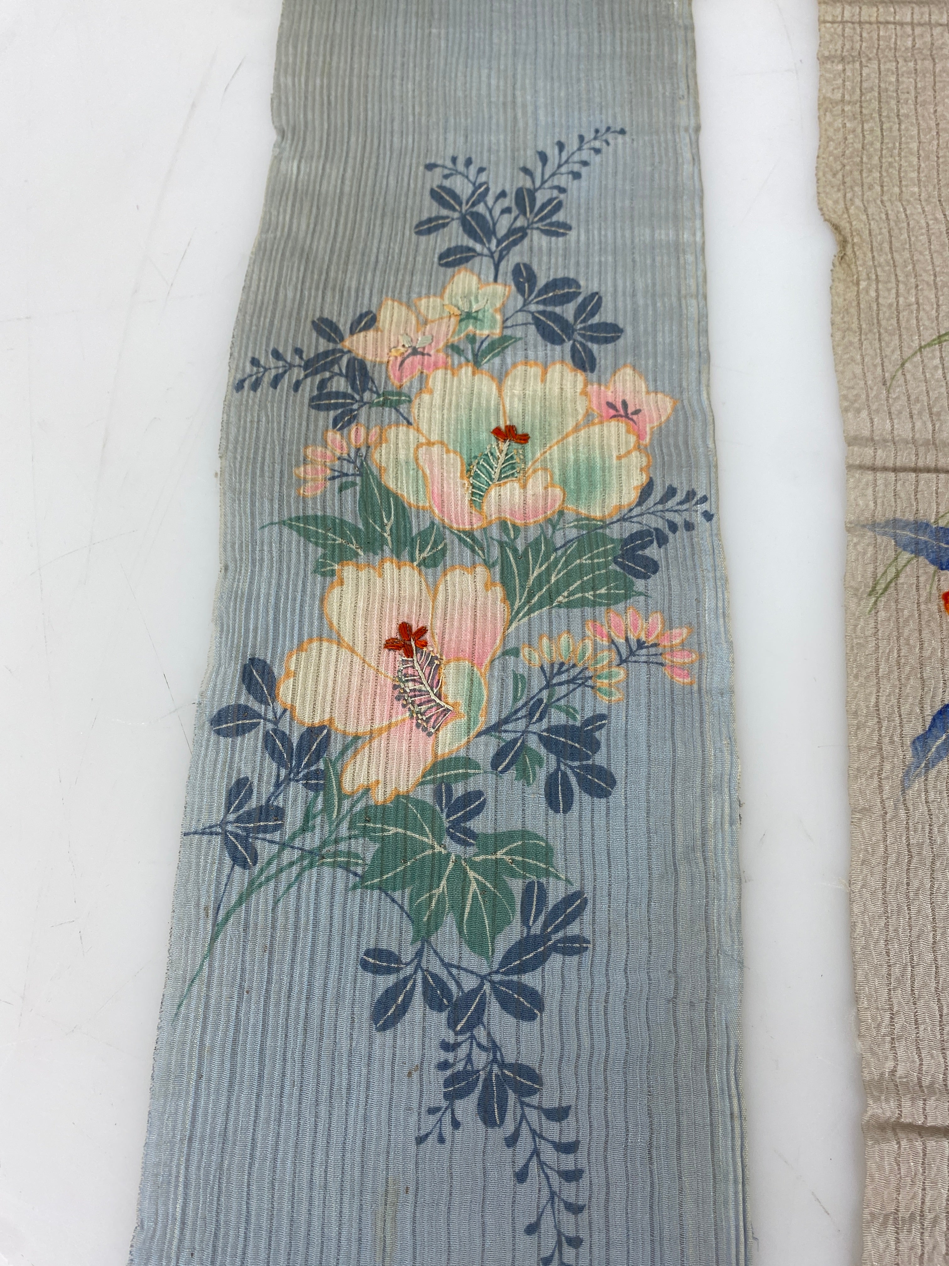 Set of 2 Vintage Chinese Embroidery Strips 36x5
