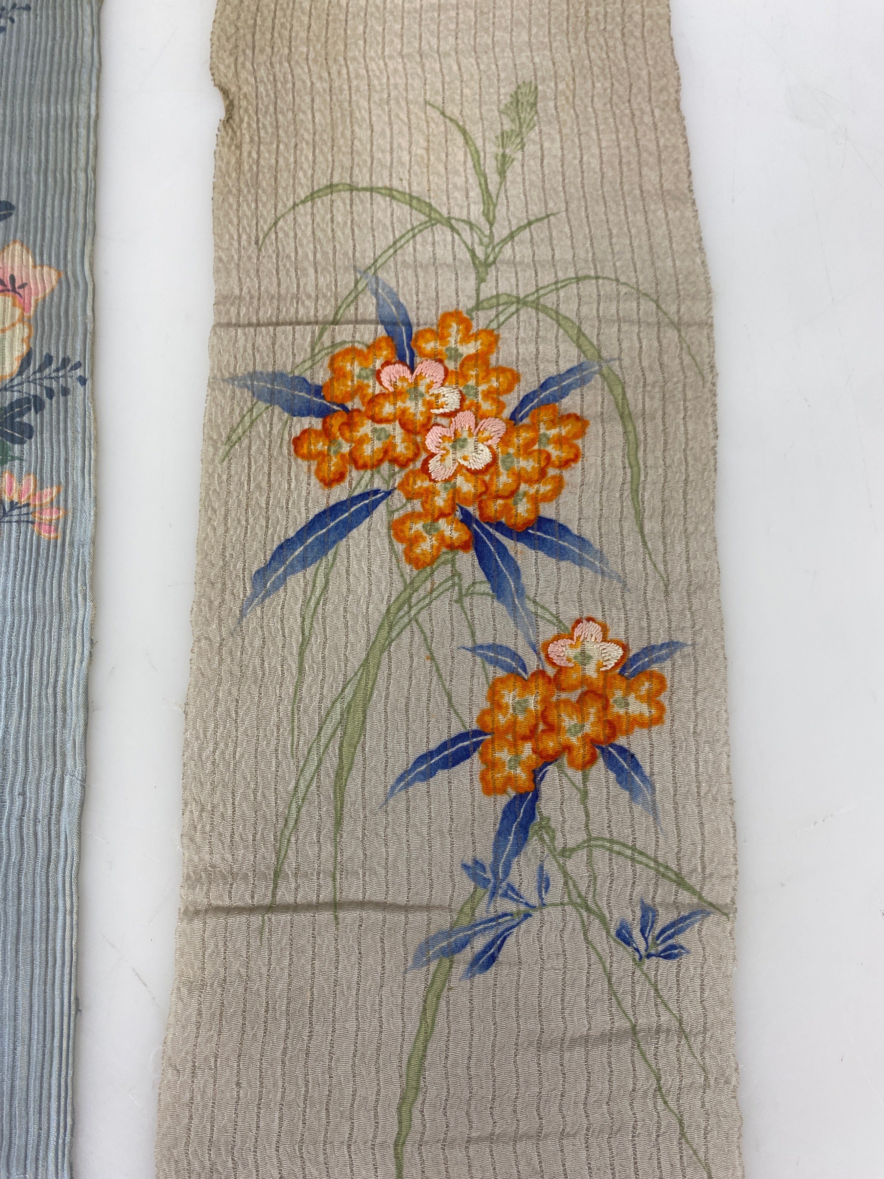 Set of 2 Vintage Chinese Embroidery Strips 36x5