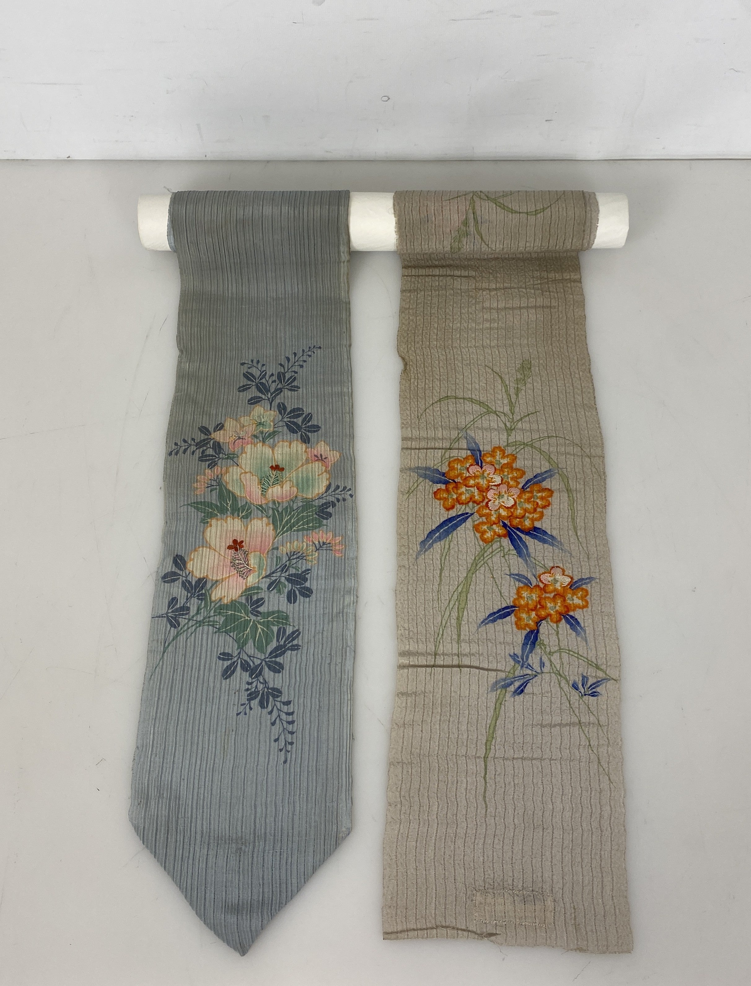 Set of 2 Vintage Chinese Embroidery Strips 36x5